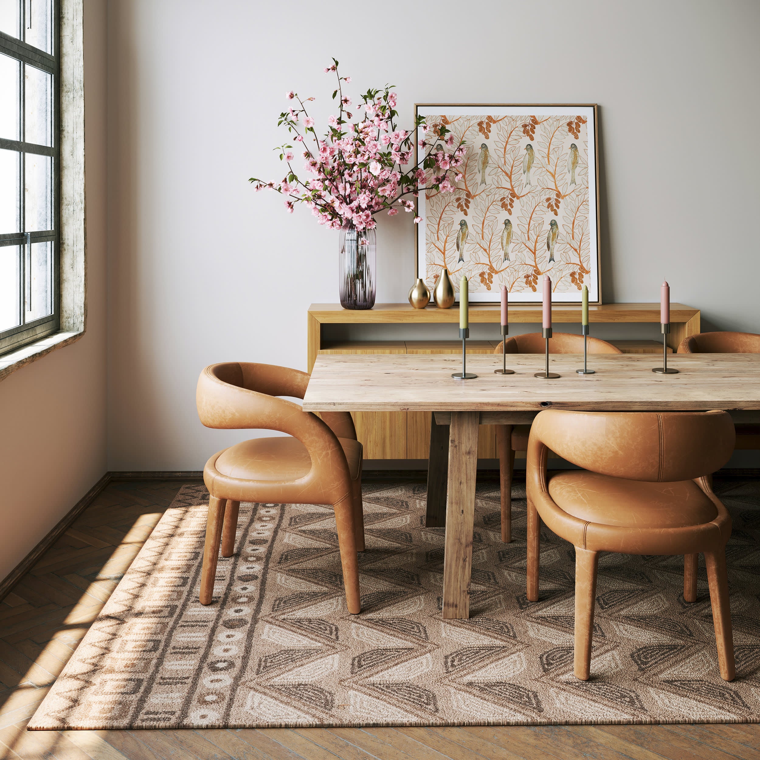 Ooti Geometric Block Wool Rug | Taupe - Image 7
