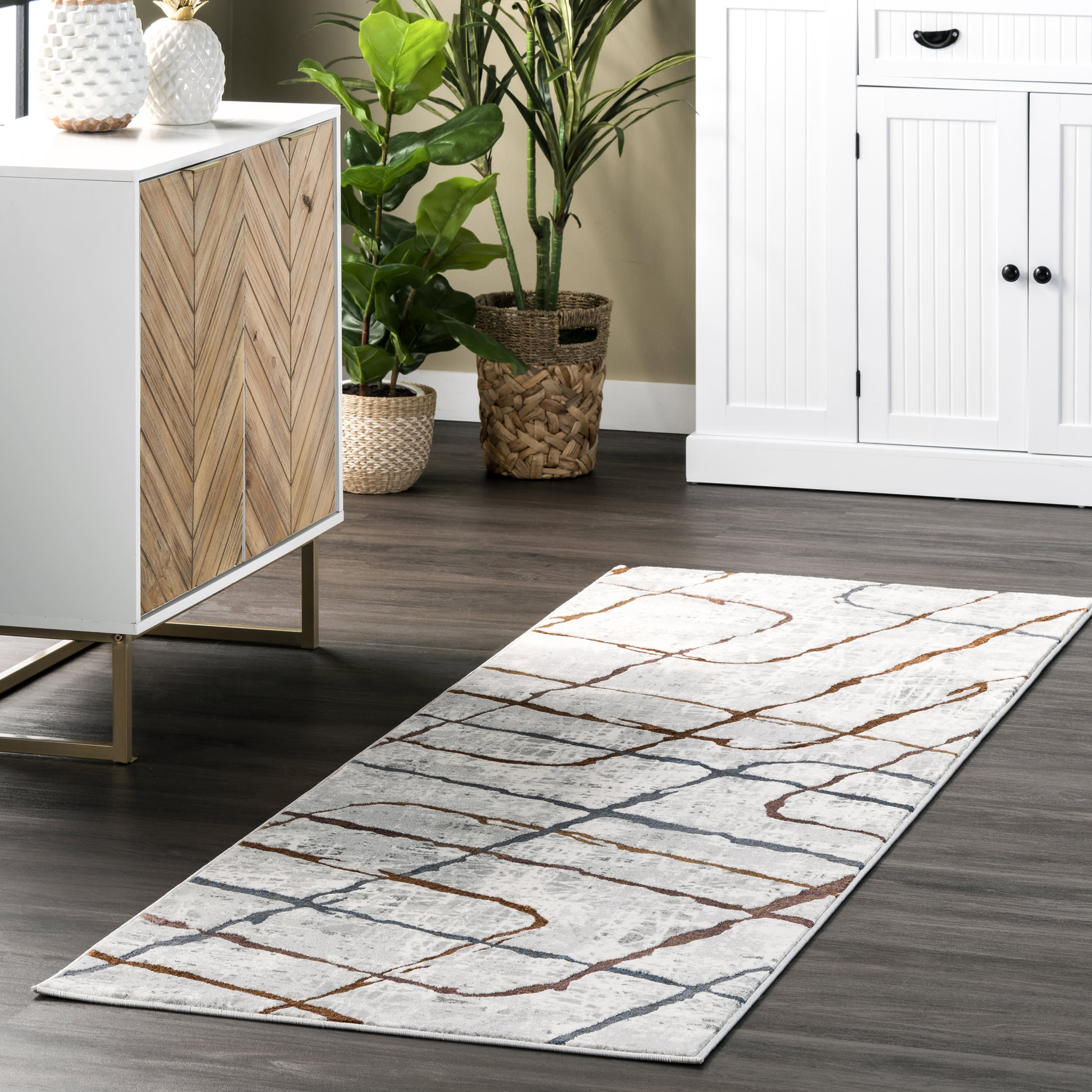 Opaline Abstract Rug | Light Grey - Image 2