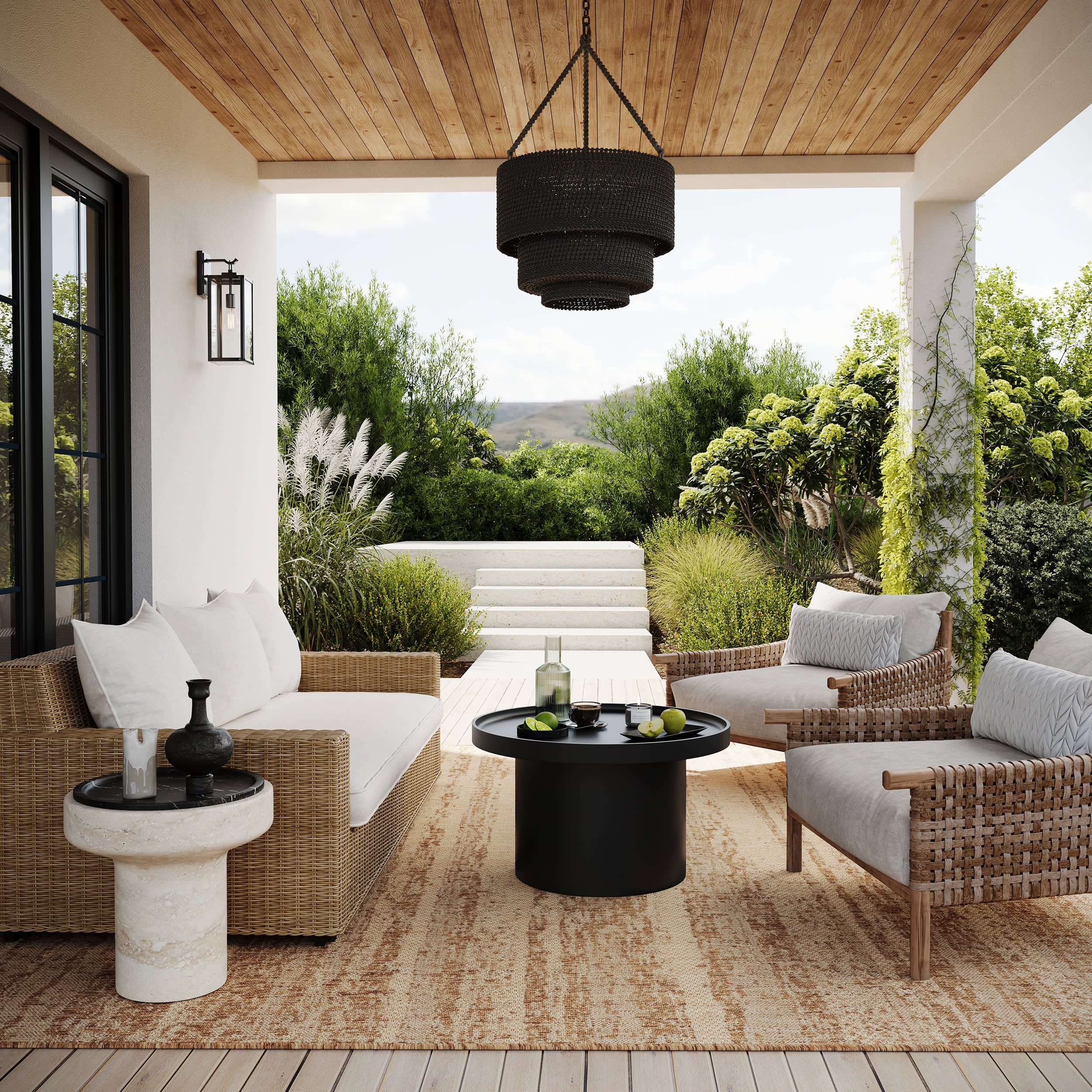 Ophira Abstract Indoor/Outdoor Rug | Light Brown - Image 2