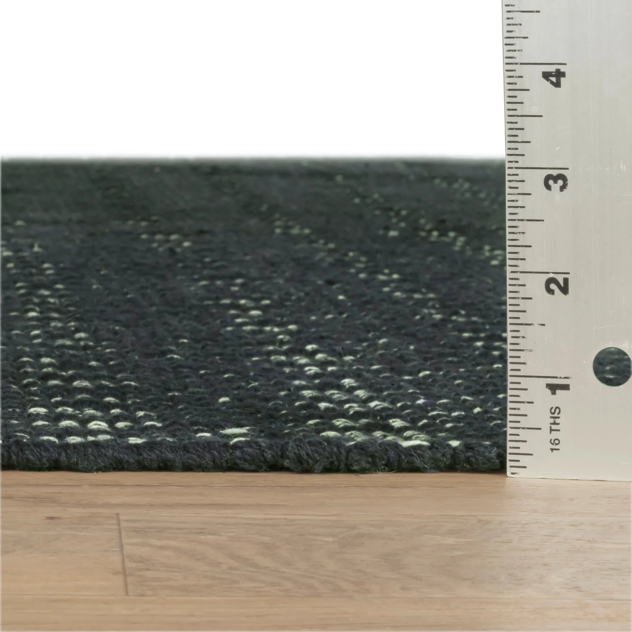 Optic Diamond Handwoven Cotton Rug | Navy/Ivory - Image 4