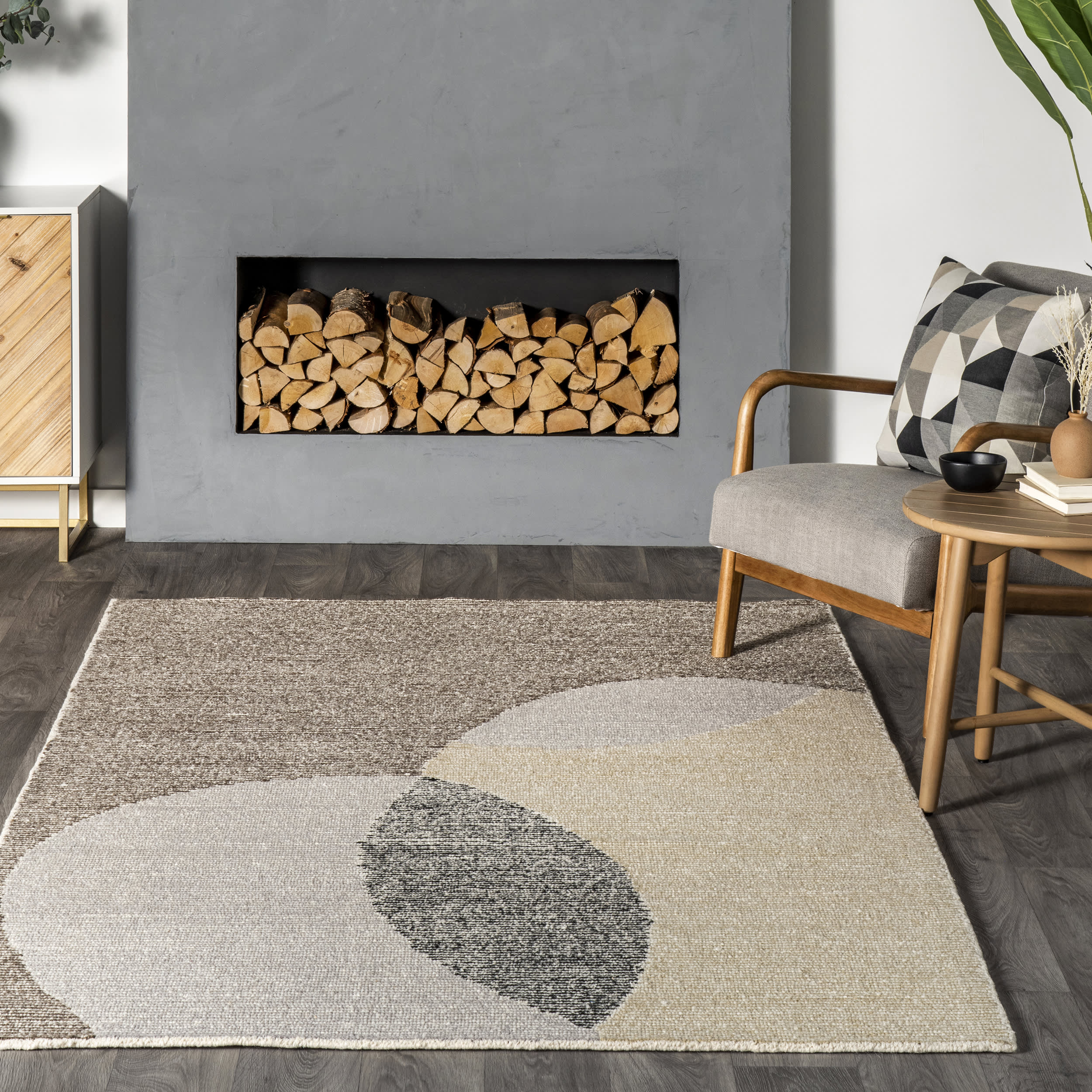 Oralie Wool Abstract Rug | Ivory - Image 2