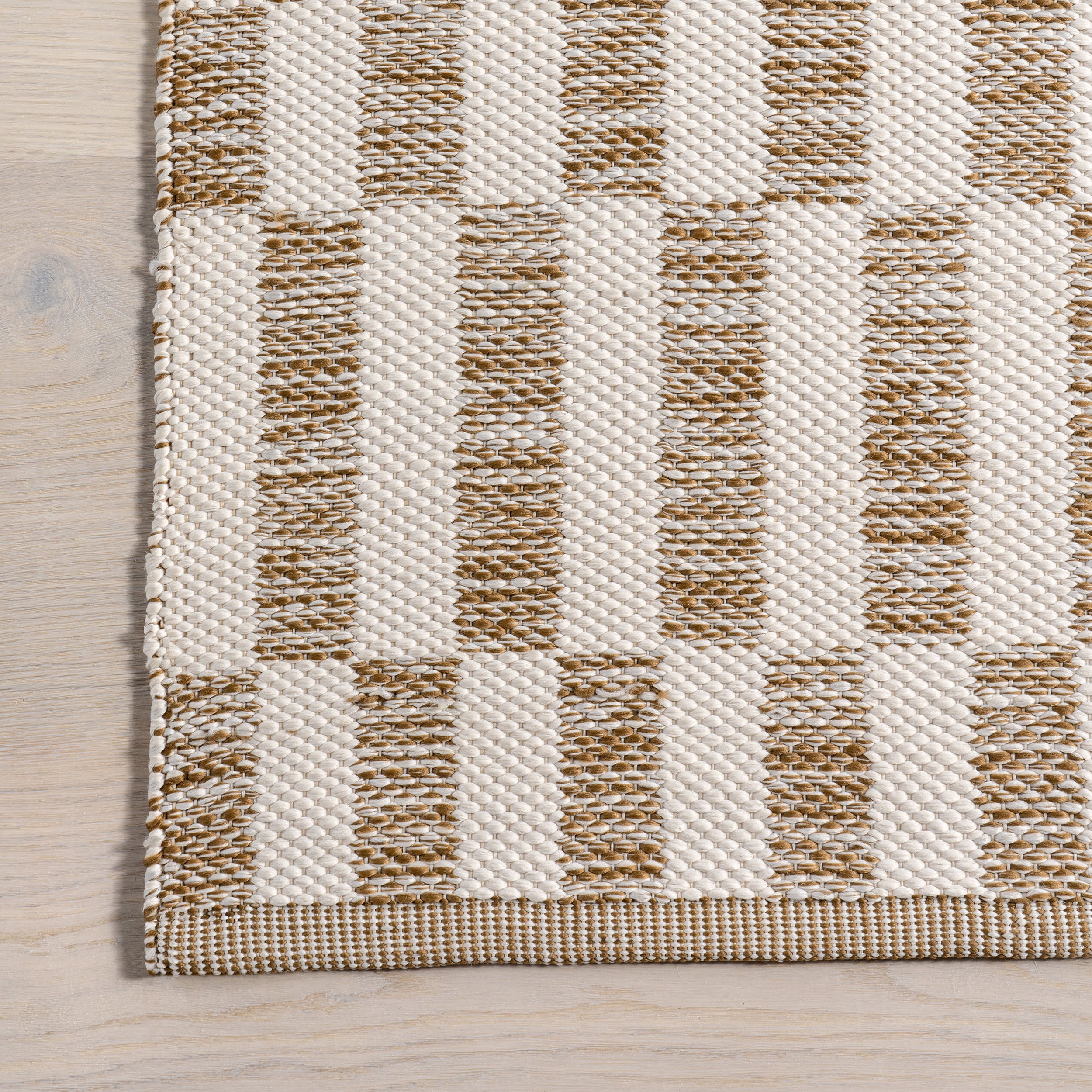 Orana Checkered Indoor/Outdoor Rug | Brown - Image 4