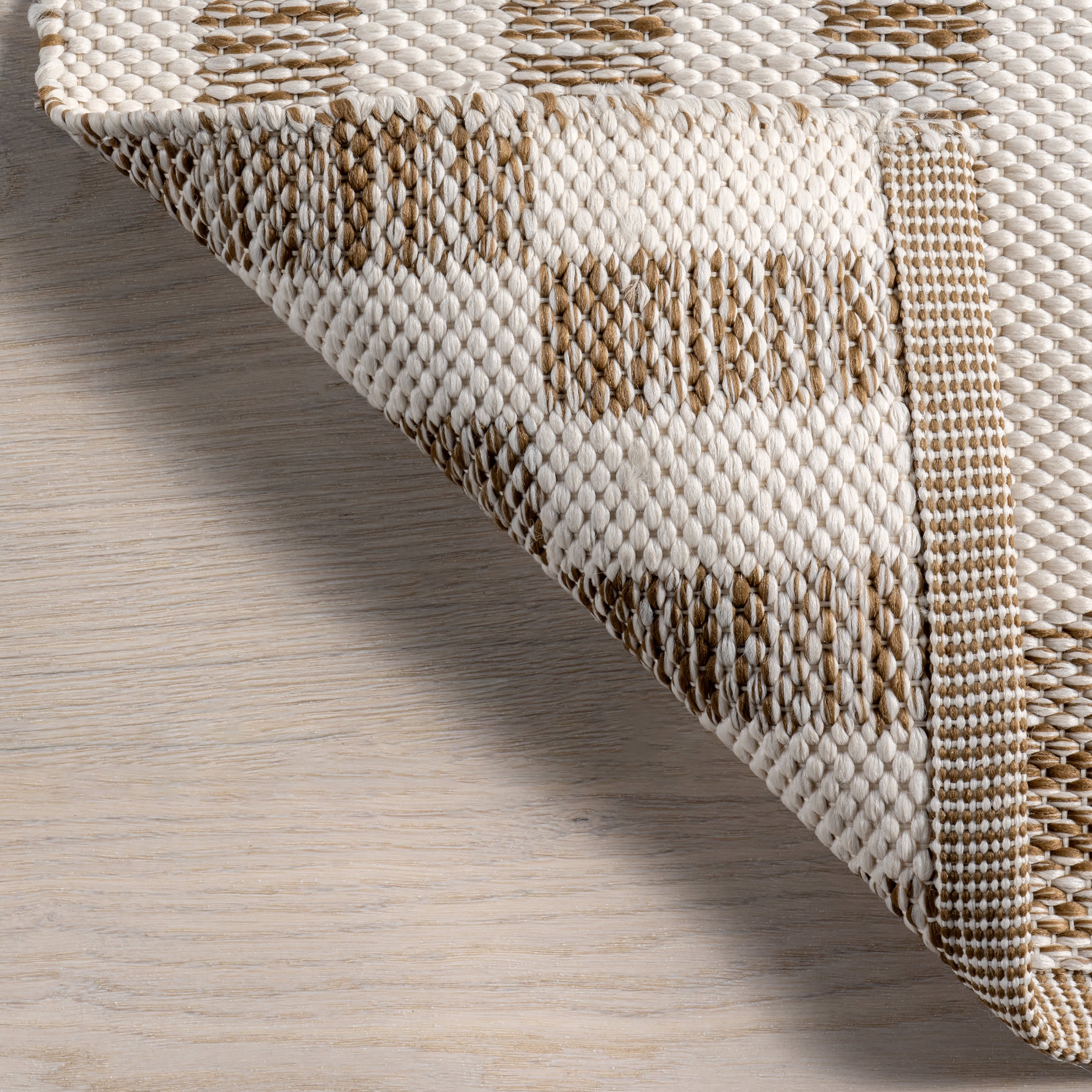 Orana Checkered Indoor/Outdoor Rug | Brown - Image 7