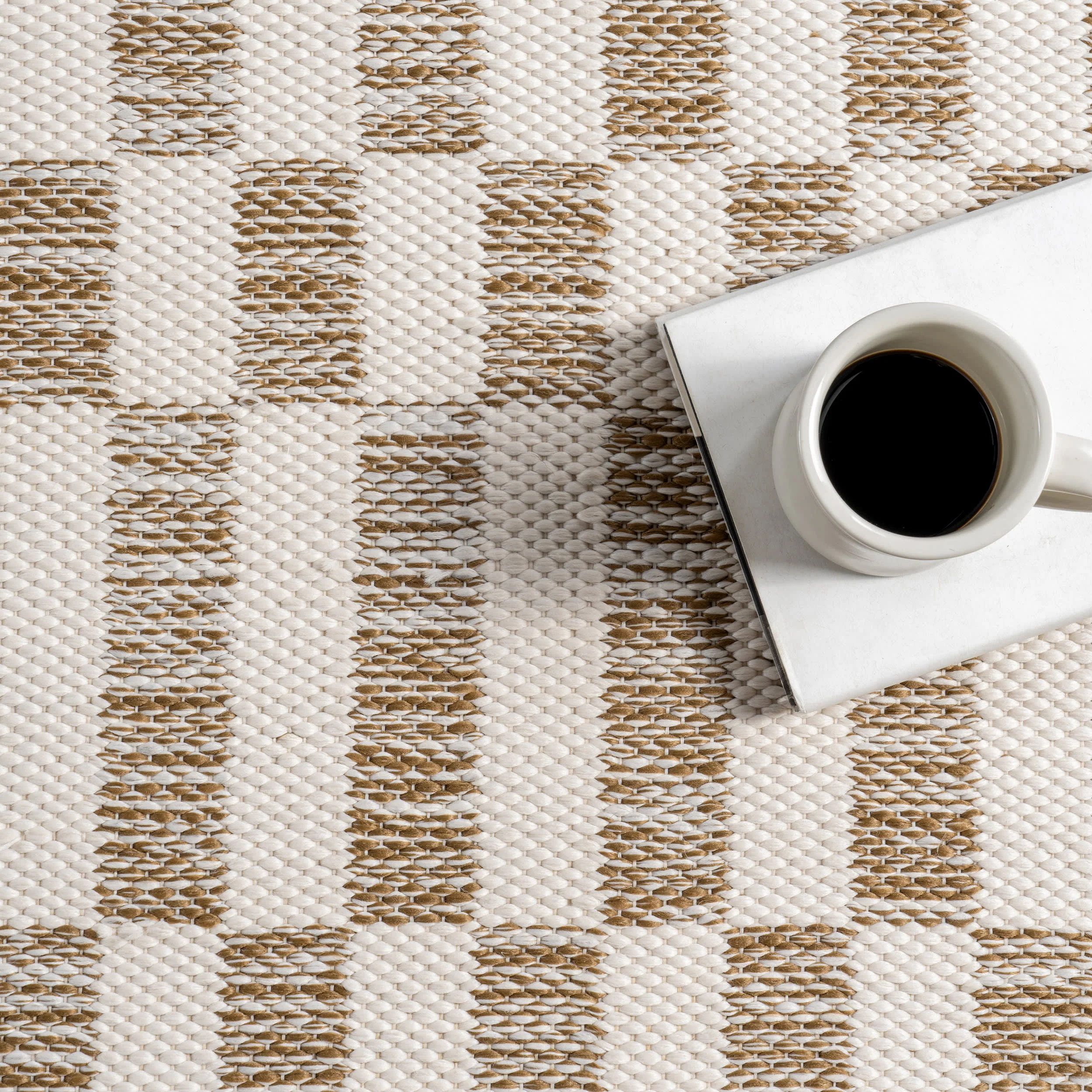 Orana Checkered Indoor/Outdoor Rug | Brown - Image 8