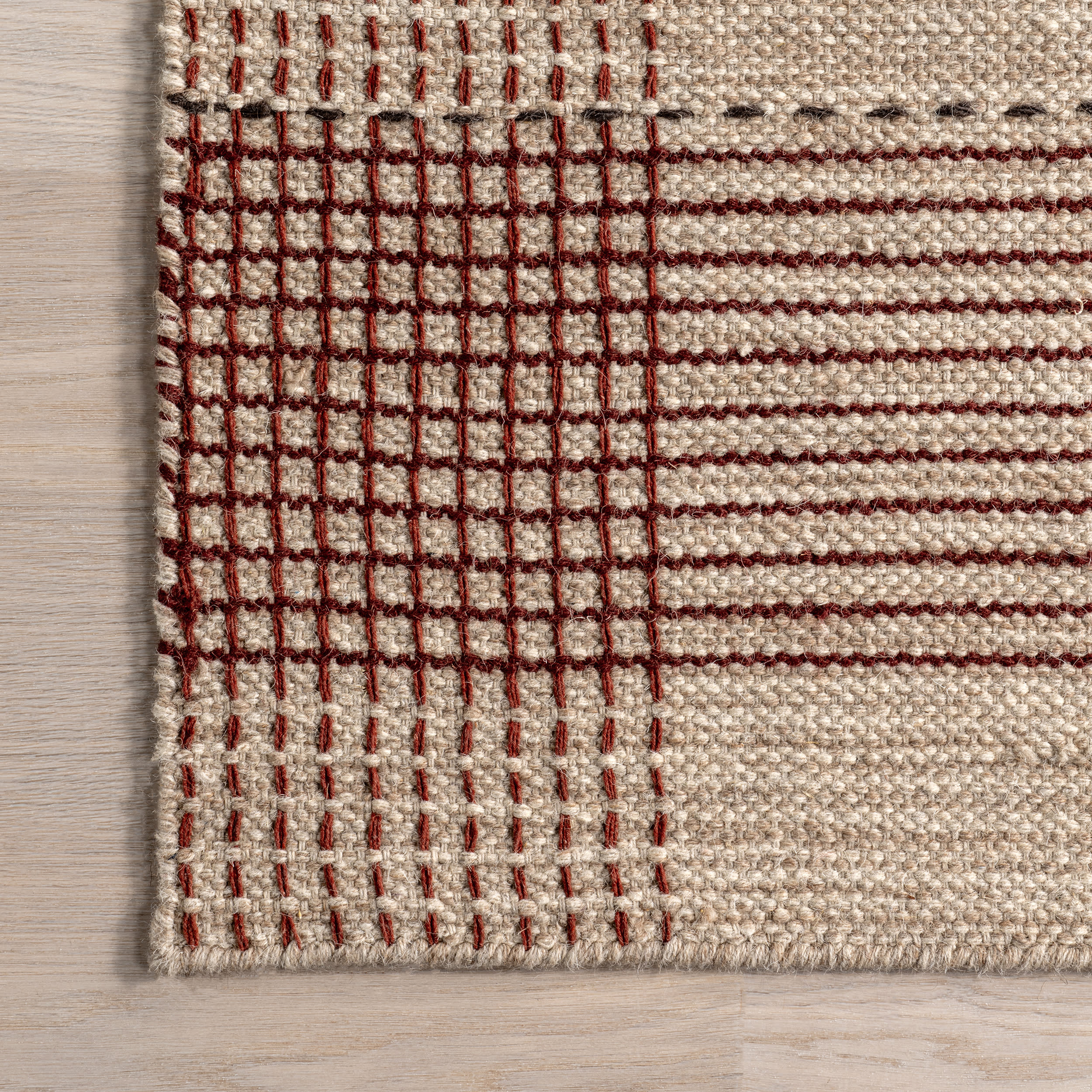 Oregon Plaid Wool Rug | Beige - Image 3
