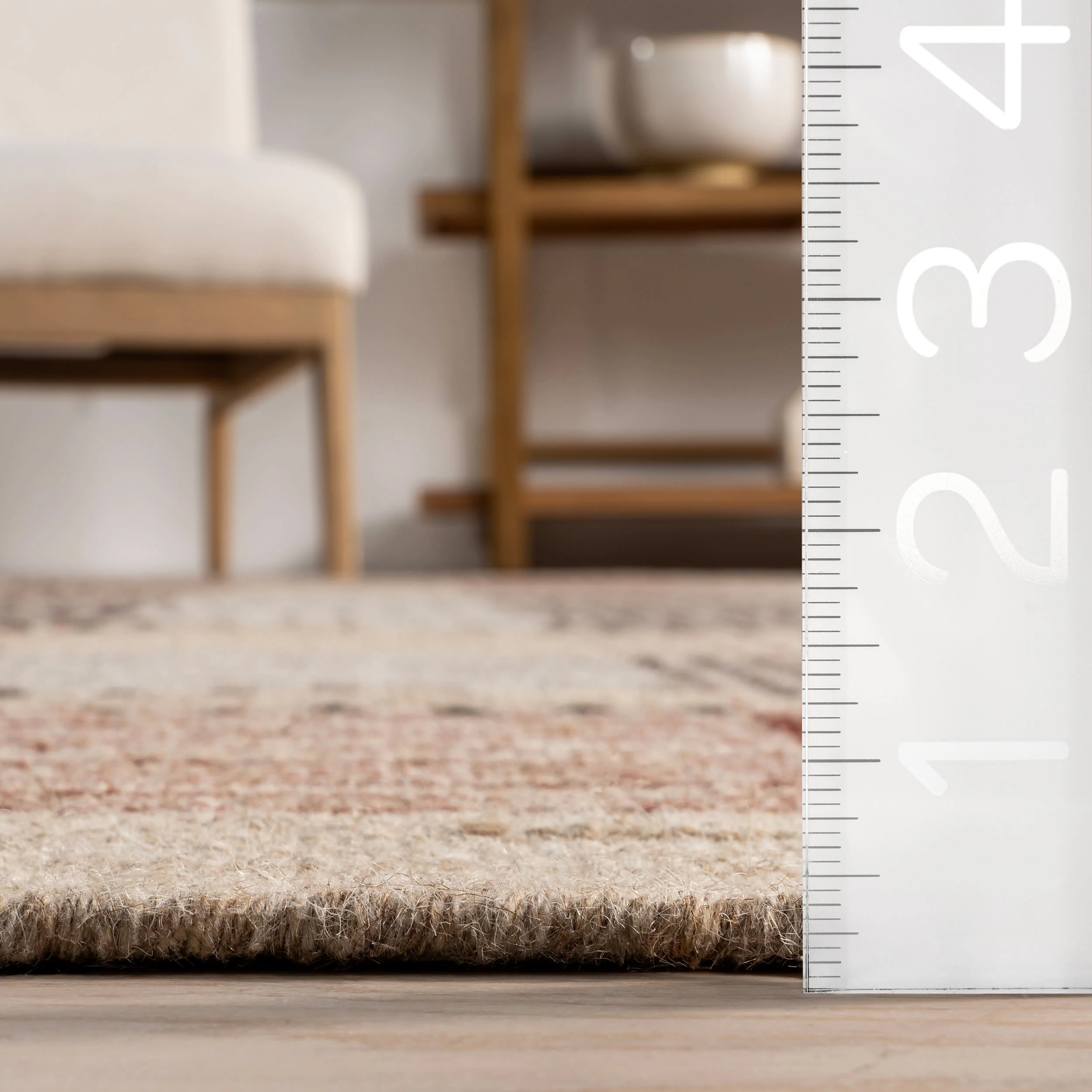 Oregon Plaid Wool Rug | Beige - Image 4