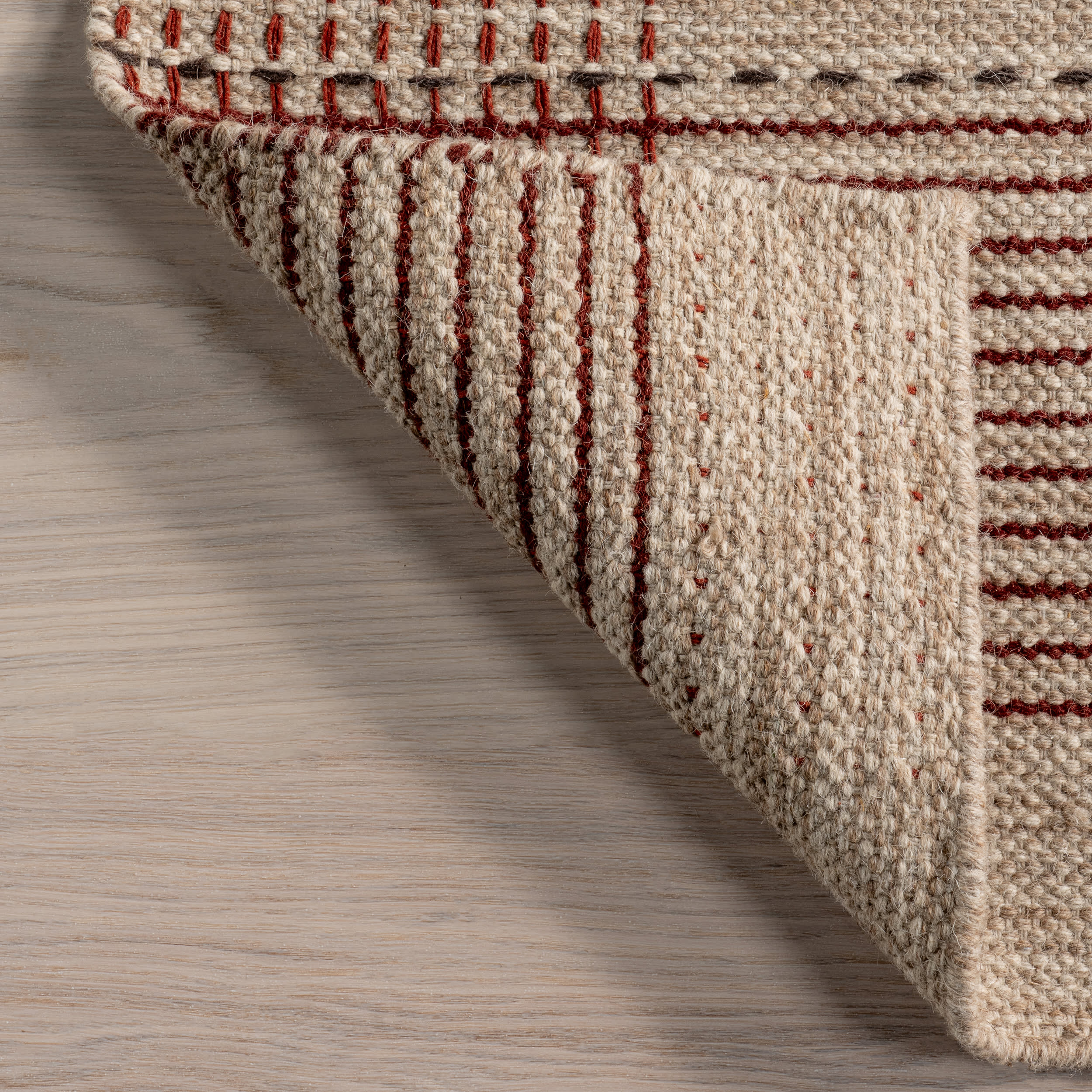 Oregon Plaid Wool Rug | Beige - Image 5