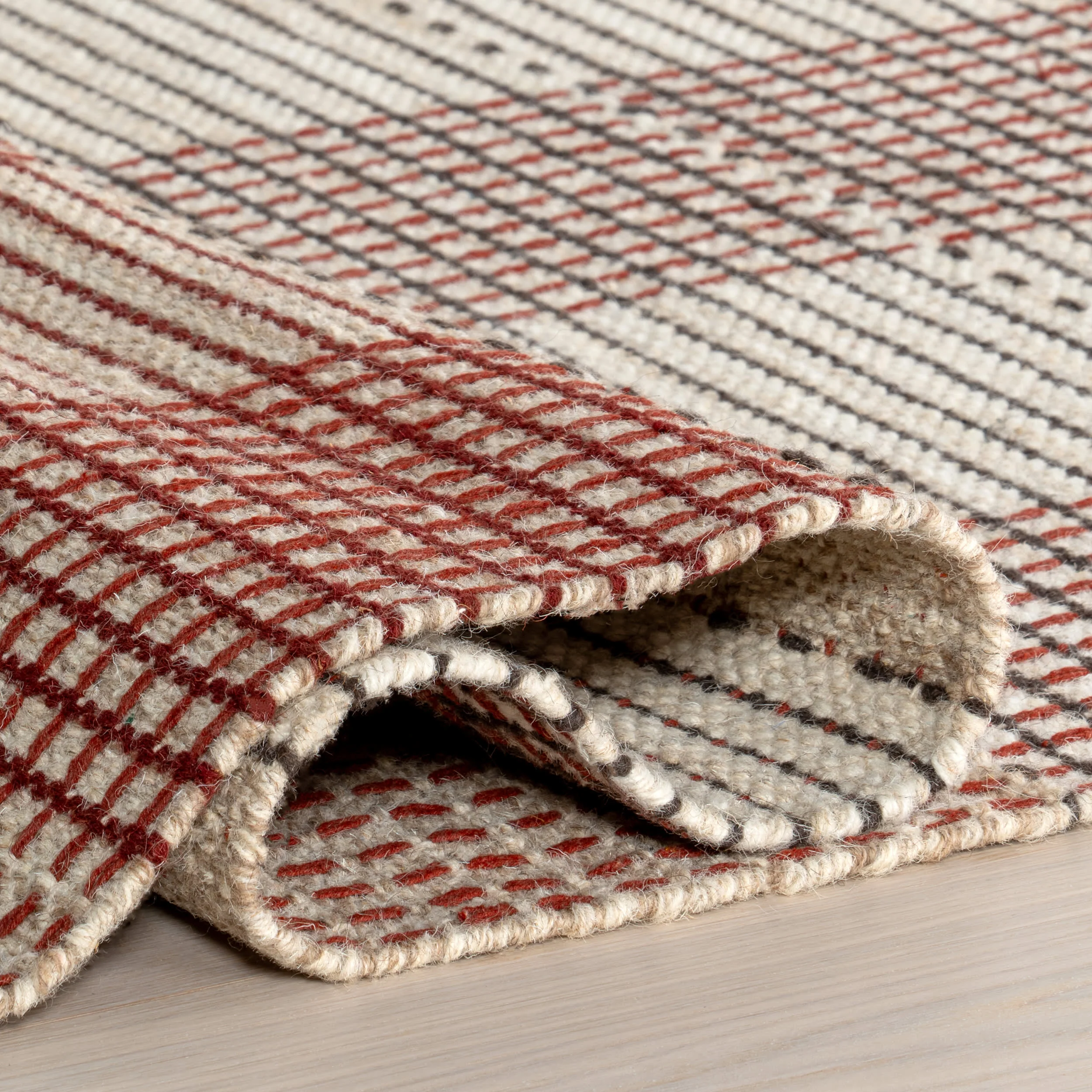 Oregon Plaid Wool Rug | Beige - Image 6