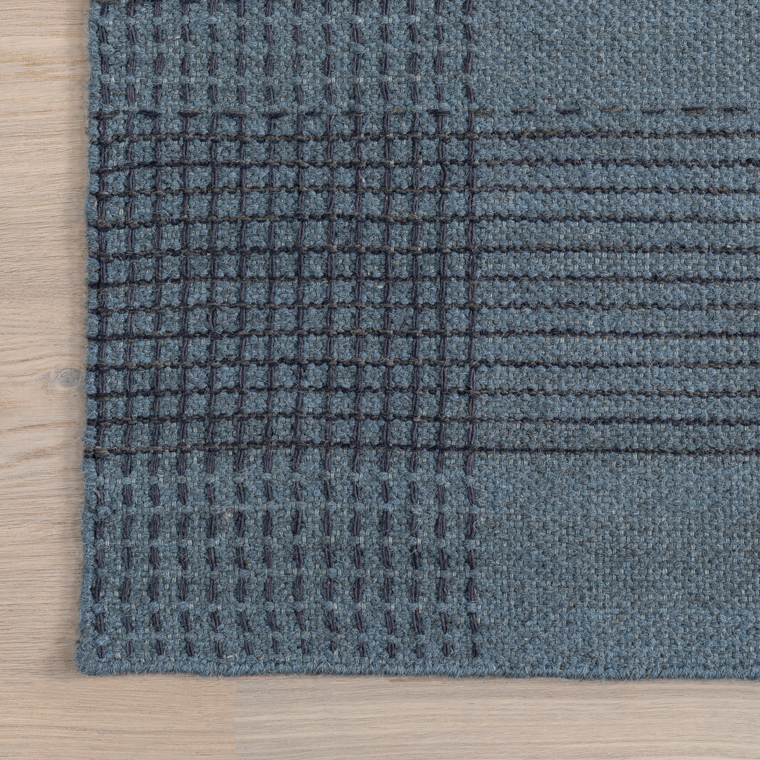 Oregon Plaid Wool Rug | Blue - Image 3