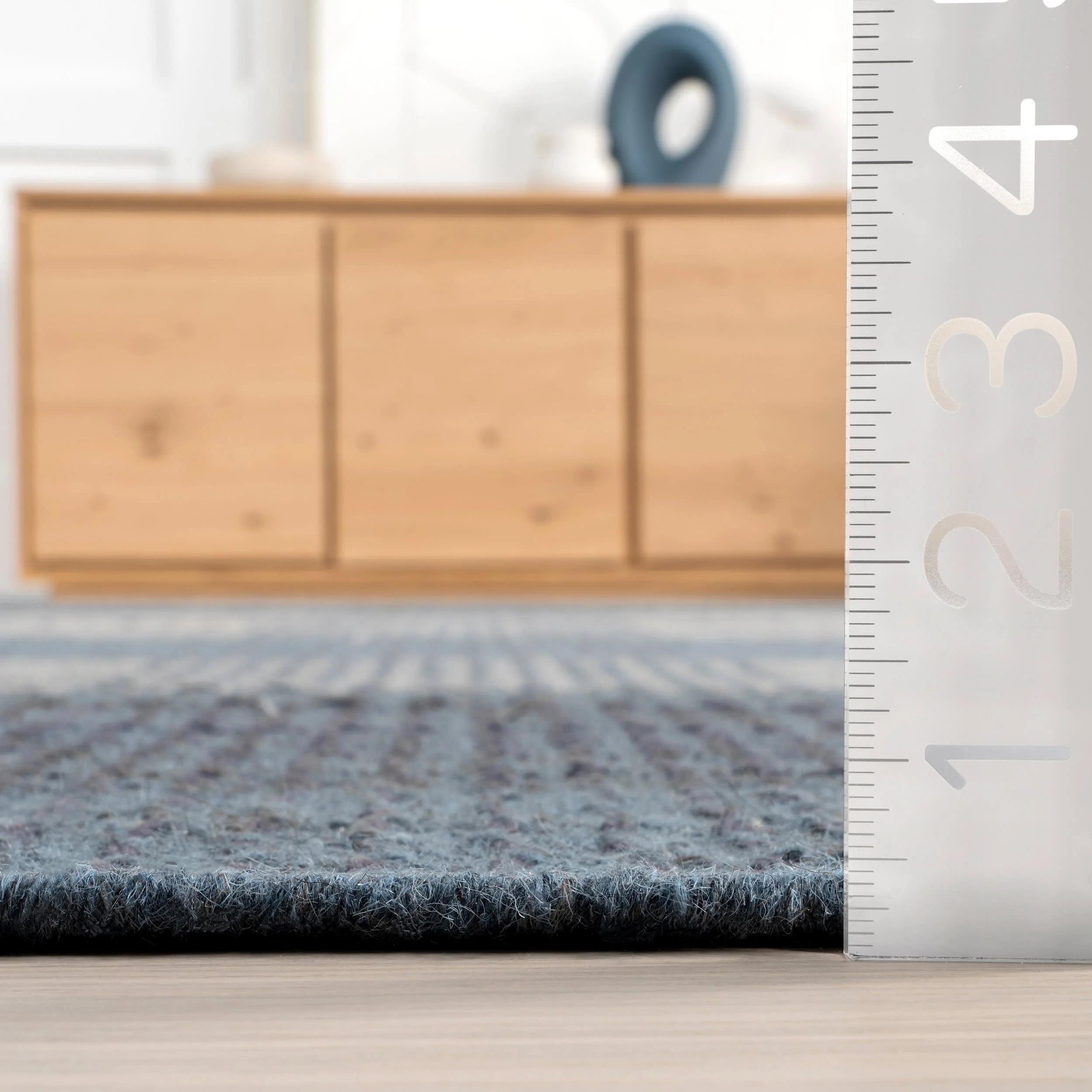 Oregon Plaid Wool Rug | Blue - Image 4