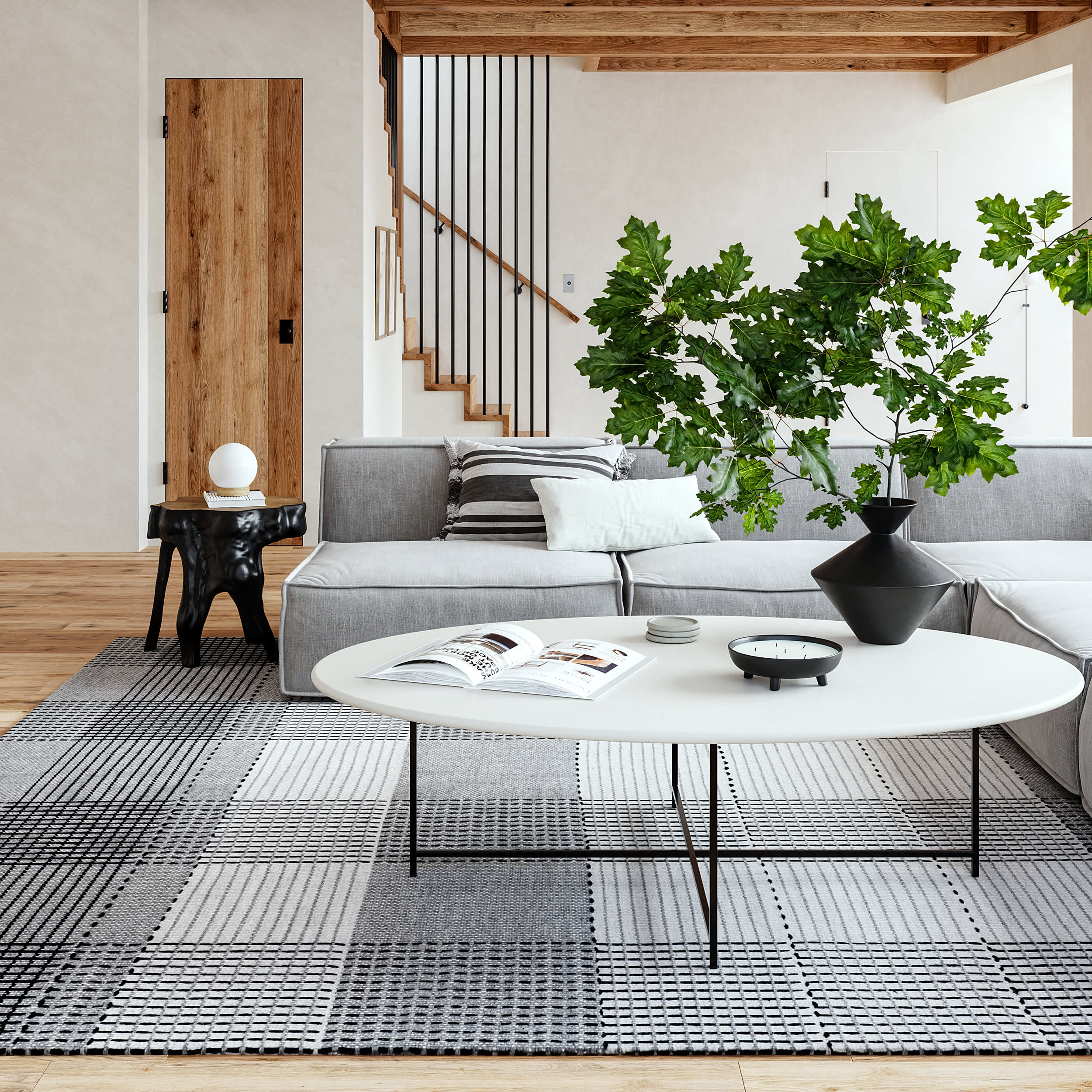 Oregon Plaid Wool Rug | Grey - Image 2
