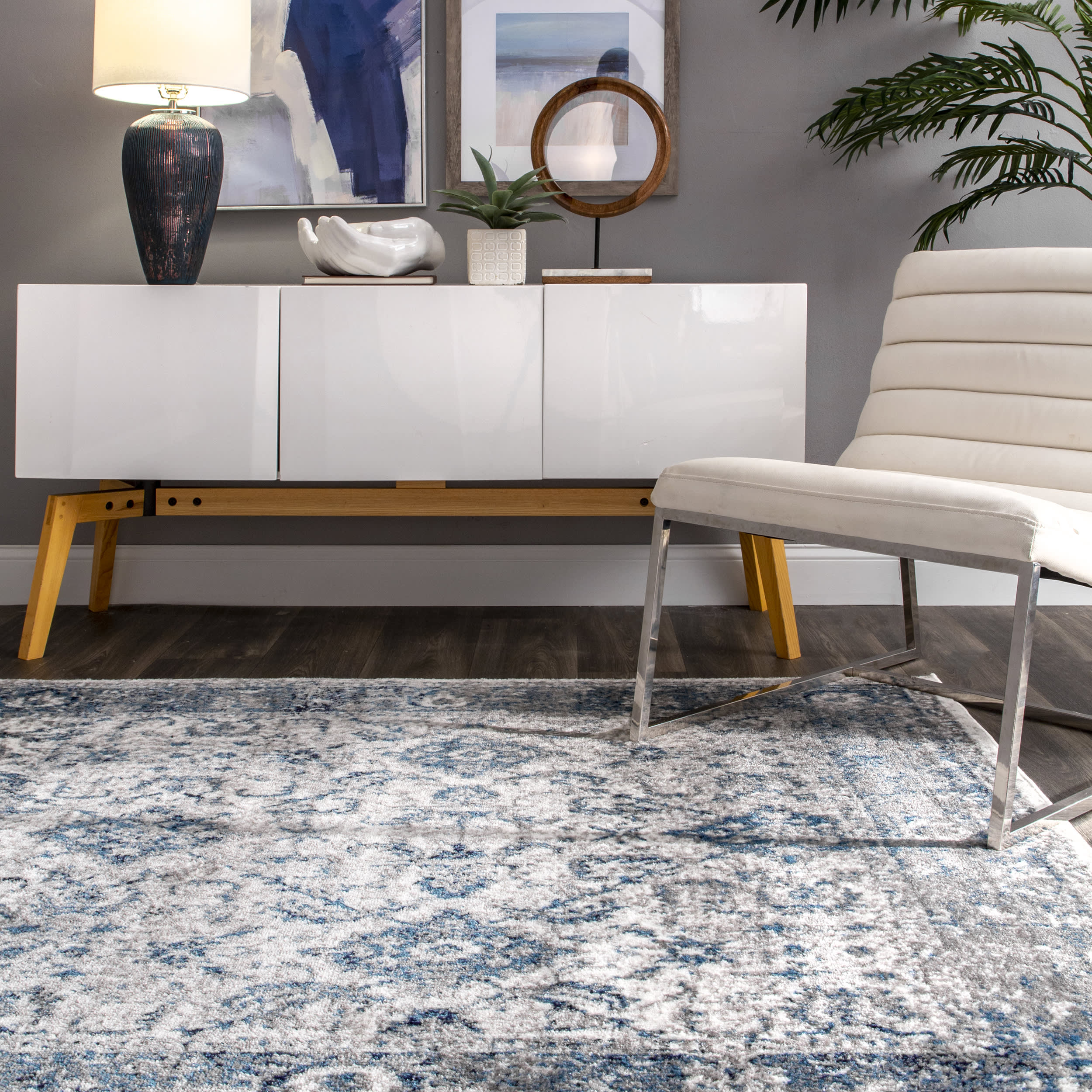 Oriental Herati Rug | Blue - Image 4