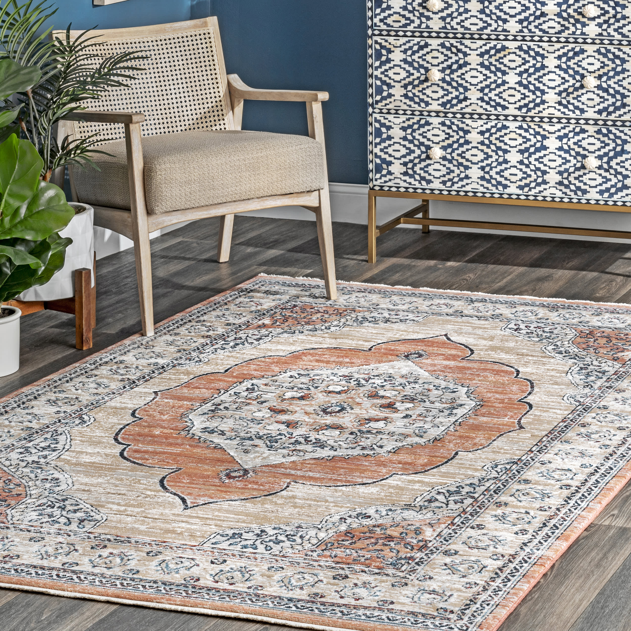 Oriental Medallion Rug | Beige - Image 2
