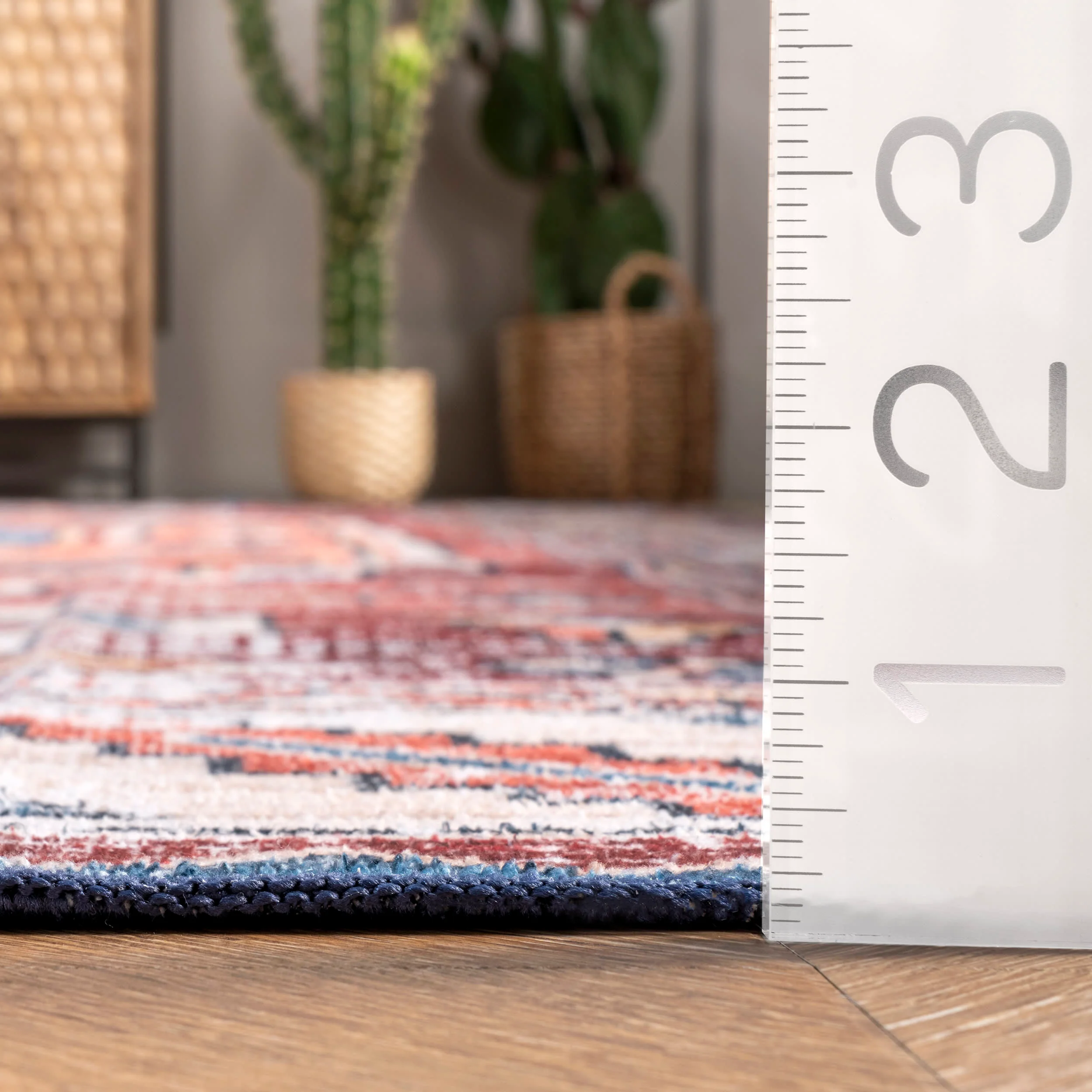 Oriental Medallion Washable Rug | Rust - Image 5