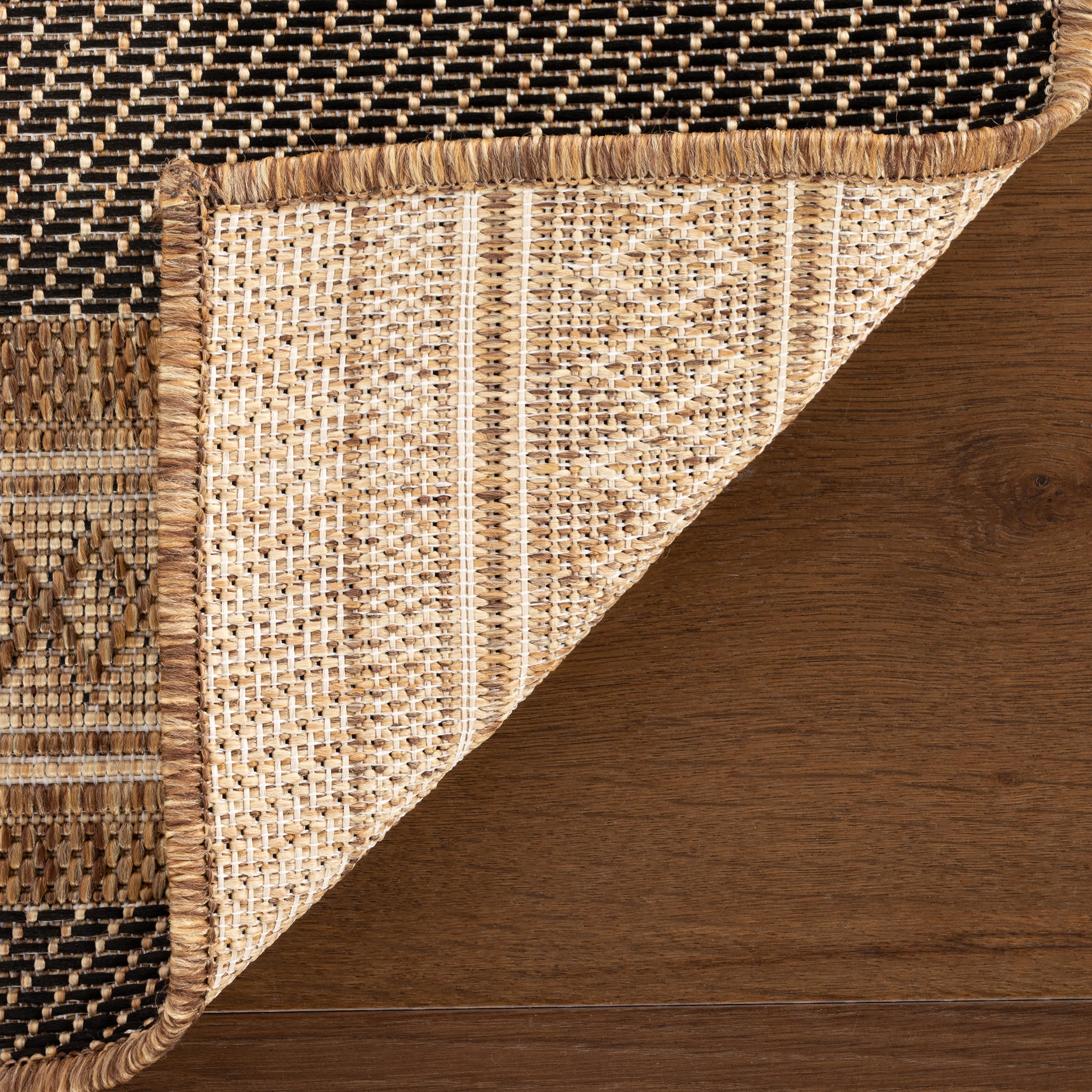 Oristela Modern Abstract Indoor/Outdoor Rug | Black - Image 8