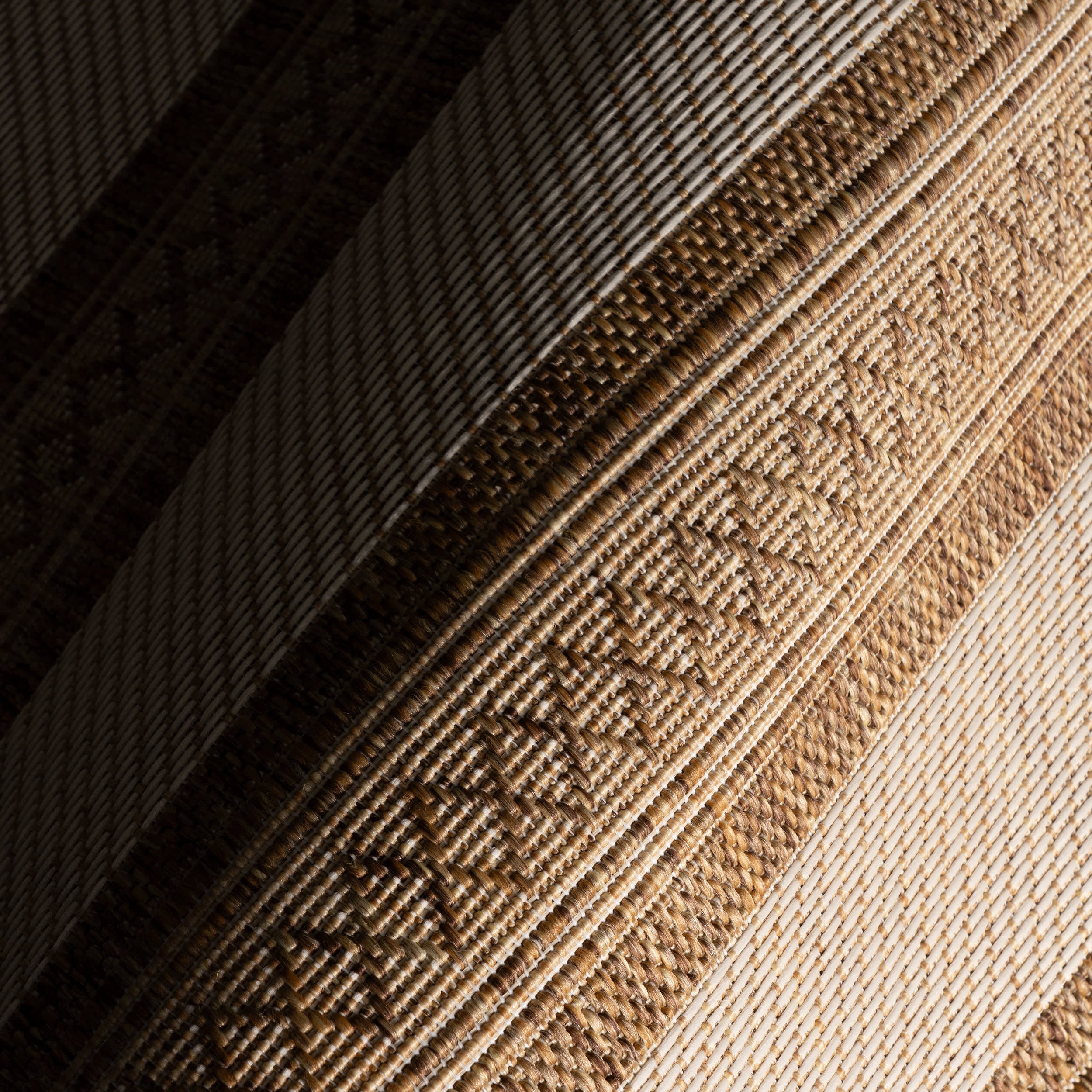Oristela Modern Abstract Indoor/Outdoor Rug | Brown - Image 3