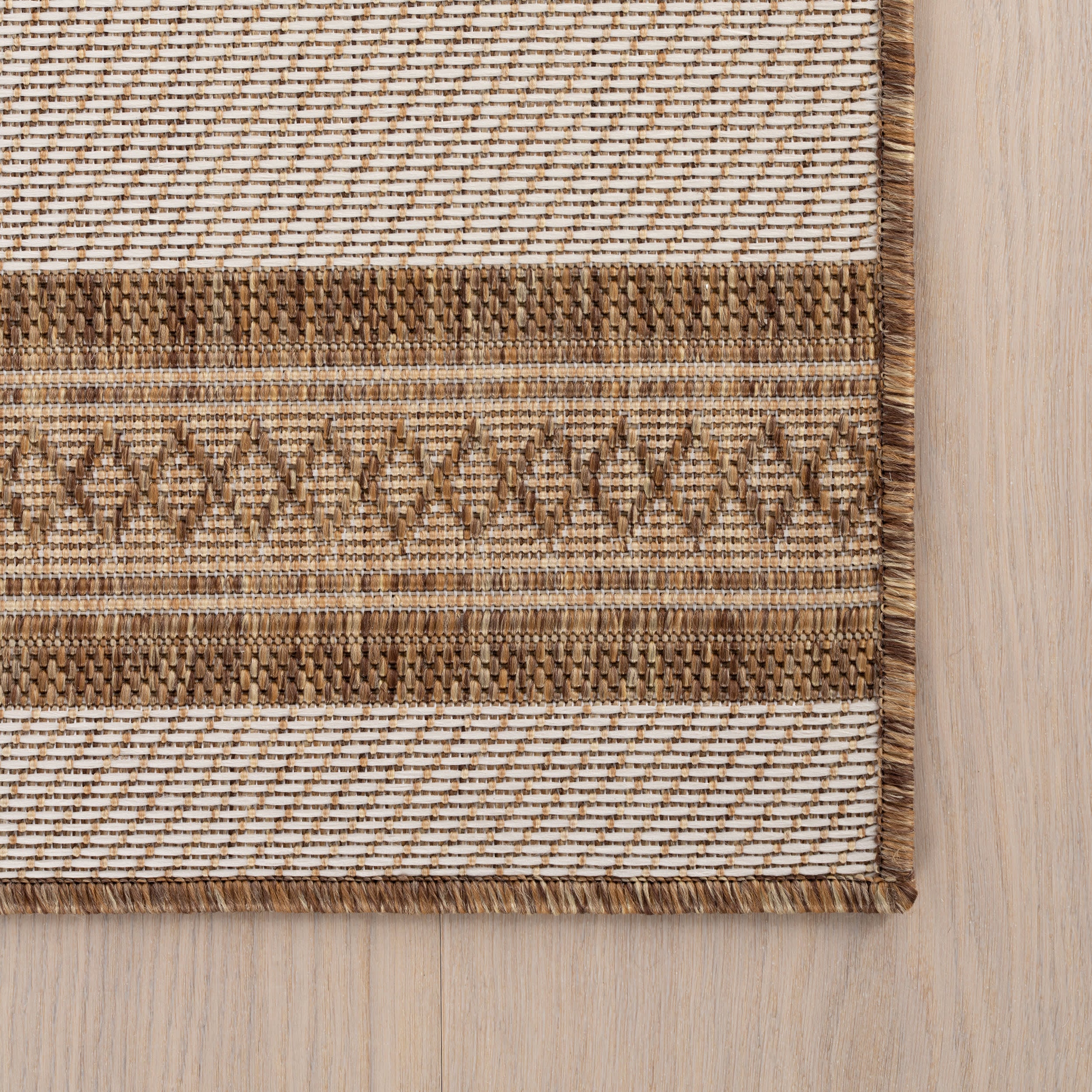 Oristela Modern Abstract Indoor/Outdoor Rug | Brown - Image 4
