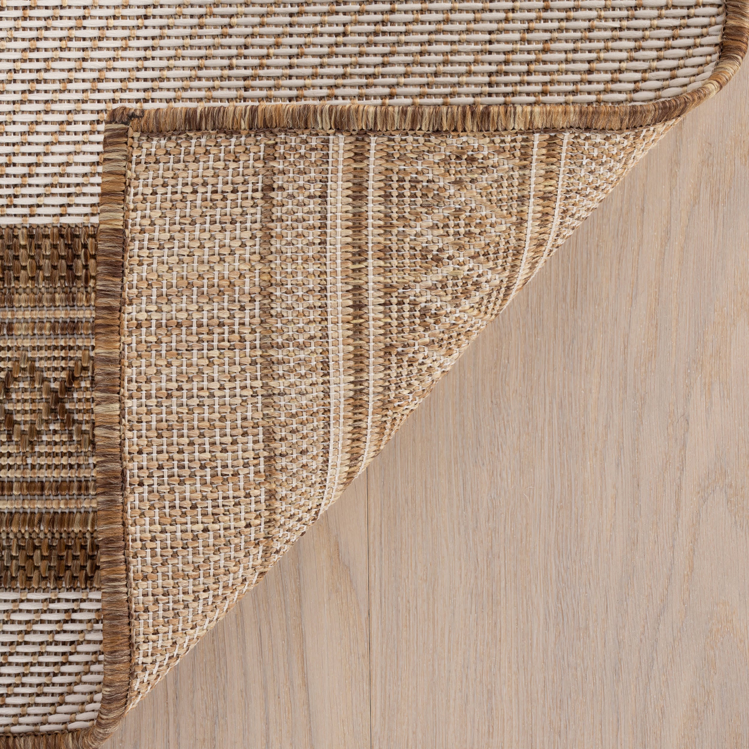 Oristela Modern Abstract Indoor/Outdoor Rug | Brown - Image 8