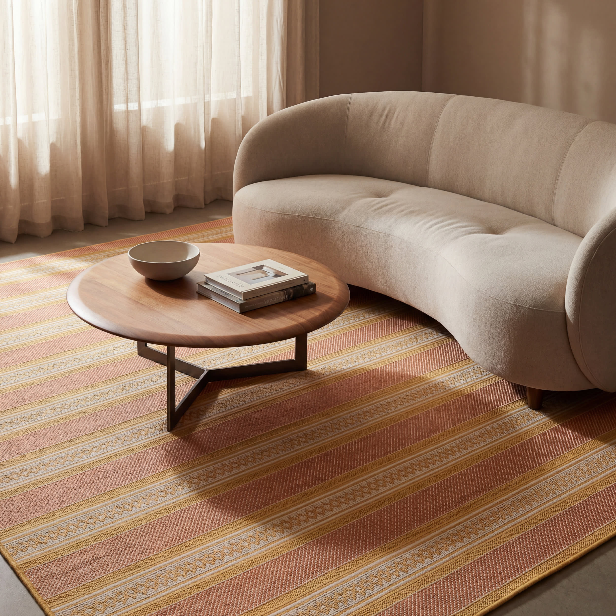 Oristela Modern Abstract Indoor/Outdoor Rug | Yellow - Image 5