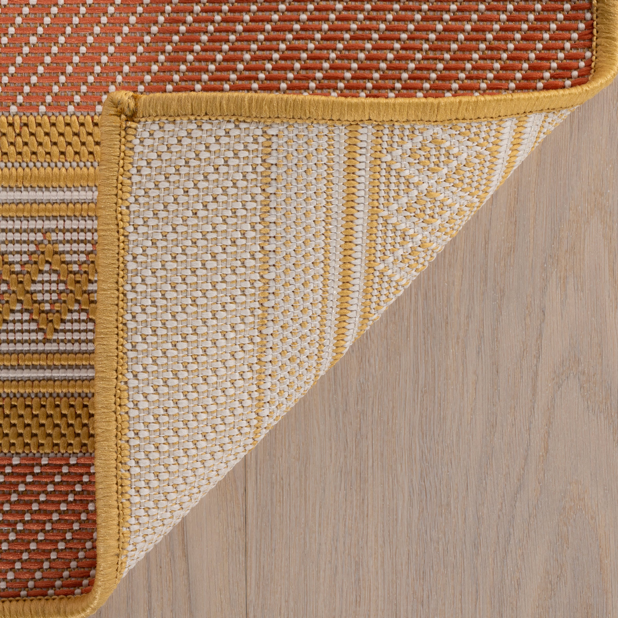 Oristela Modern Abstract Indoor/Outdoor Rug | Yellow - Image 8