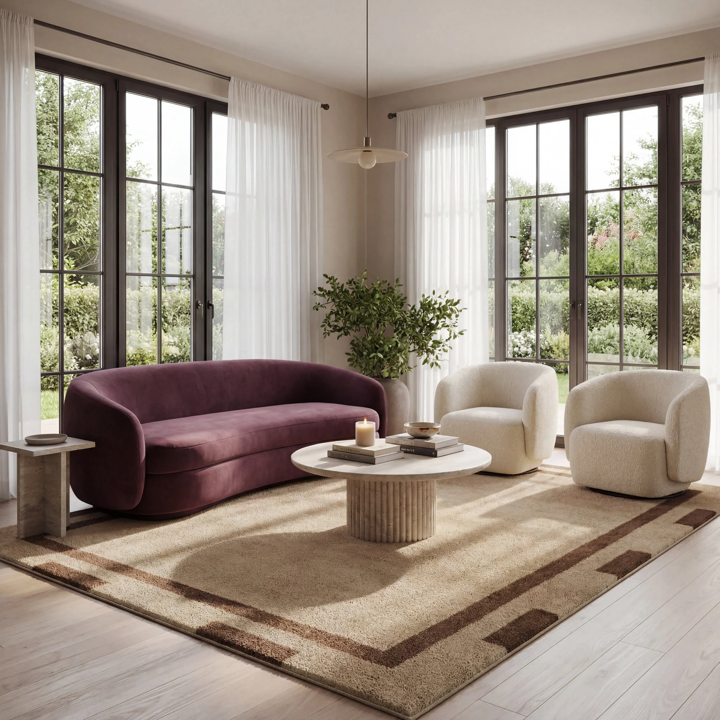 Orlina Bordered Rug | Brown - Image 2