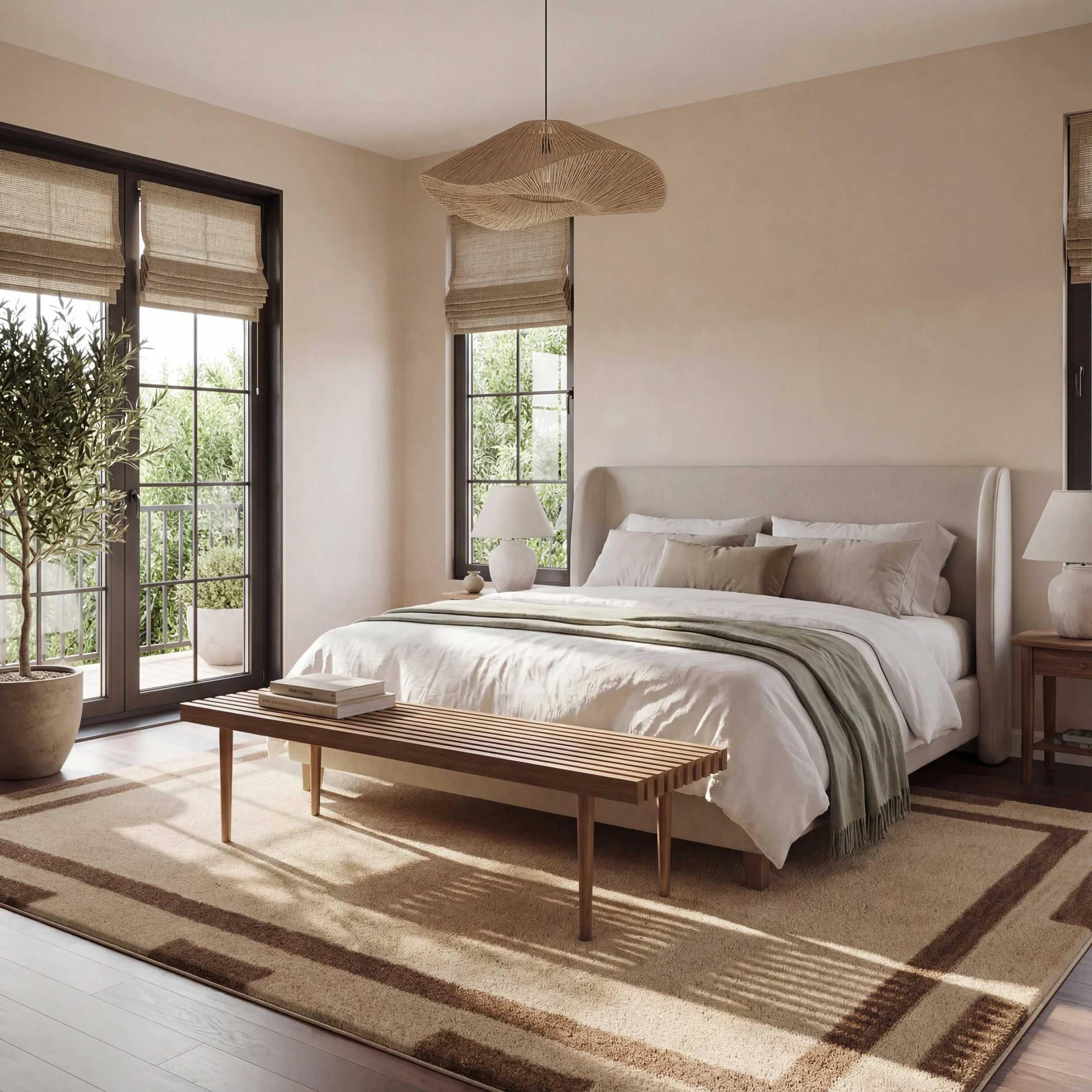 Orlina Bordered Rug | Brown - Image 3