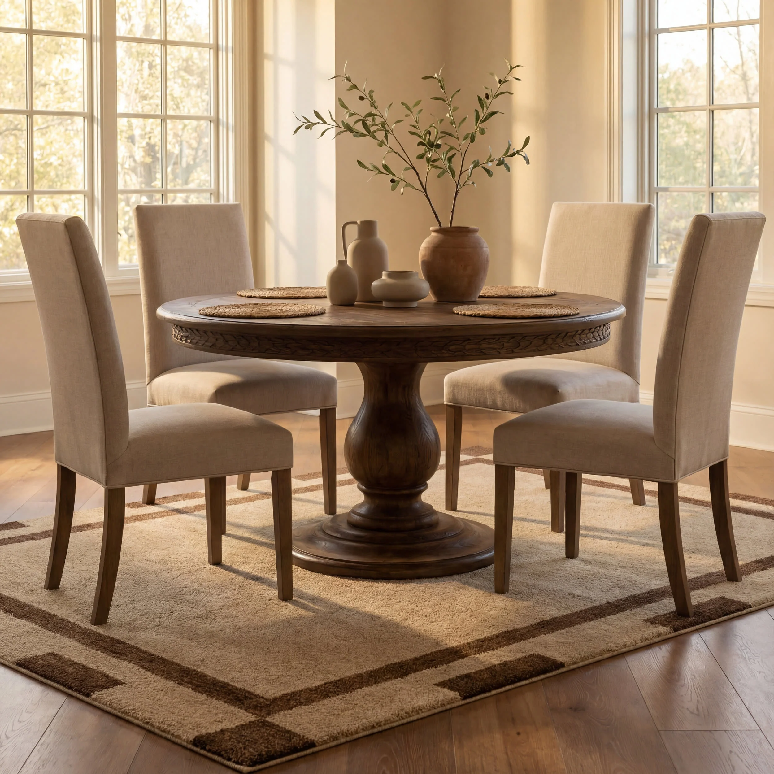 Orlina Bordered Rug | Brown - Image 4