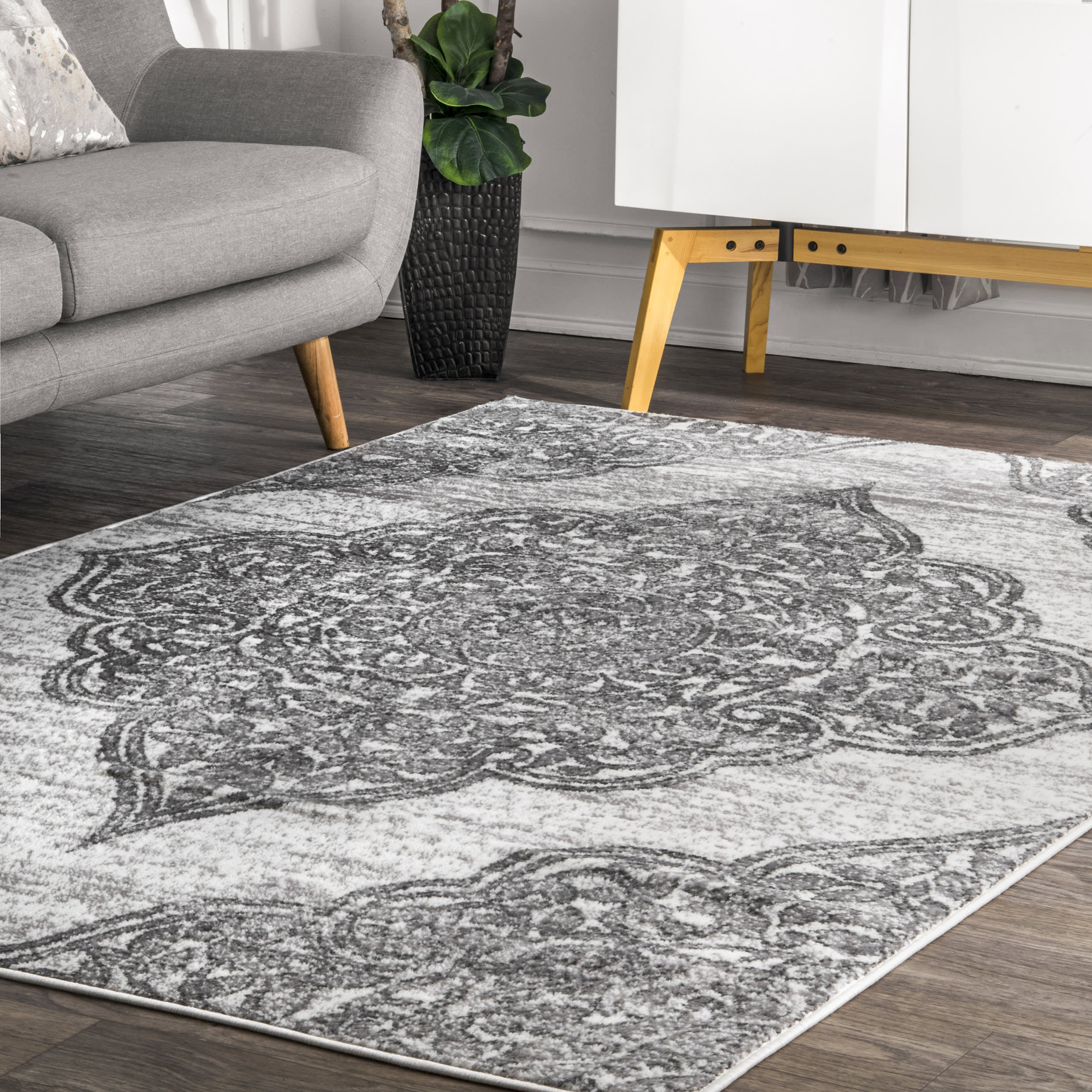 Ornamental Rosette Rug | Grey - Image 2