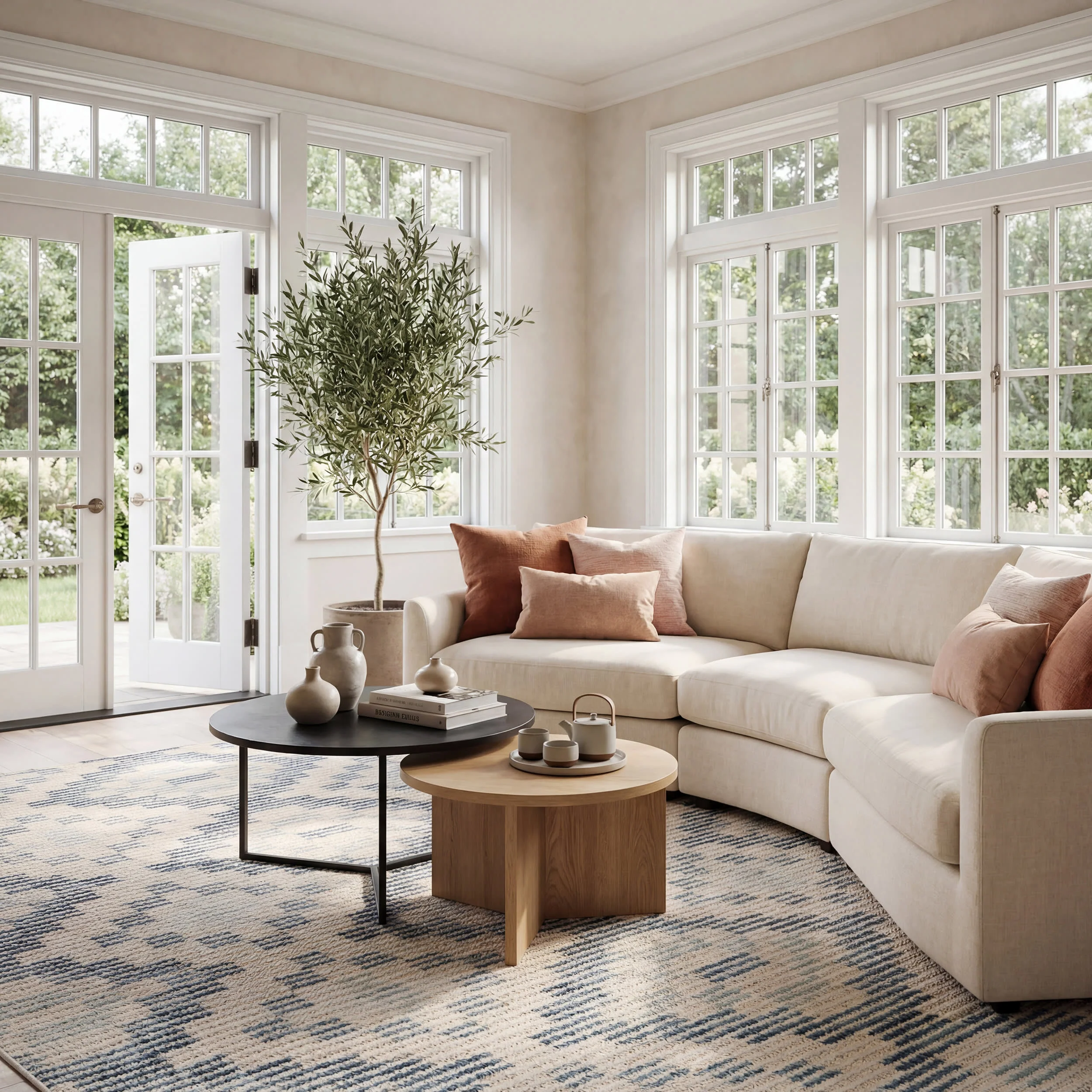 Orzalla Southwestern Diamond Washable Rug | Blue - Image 2