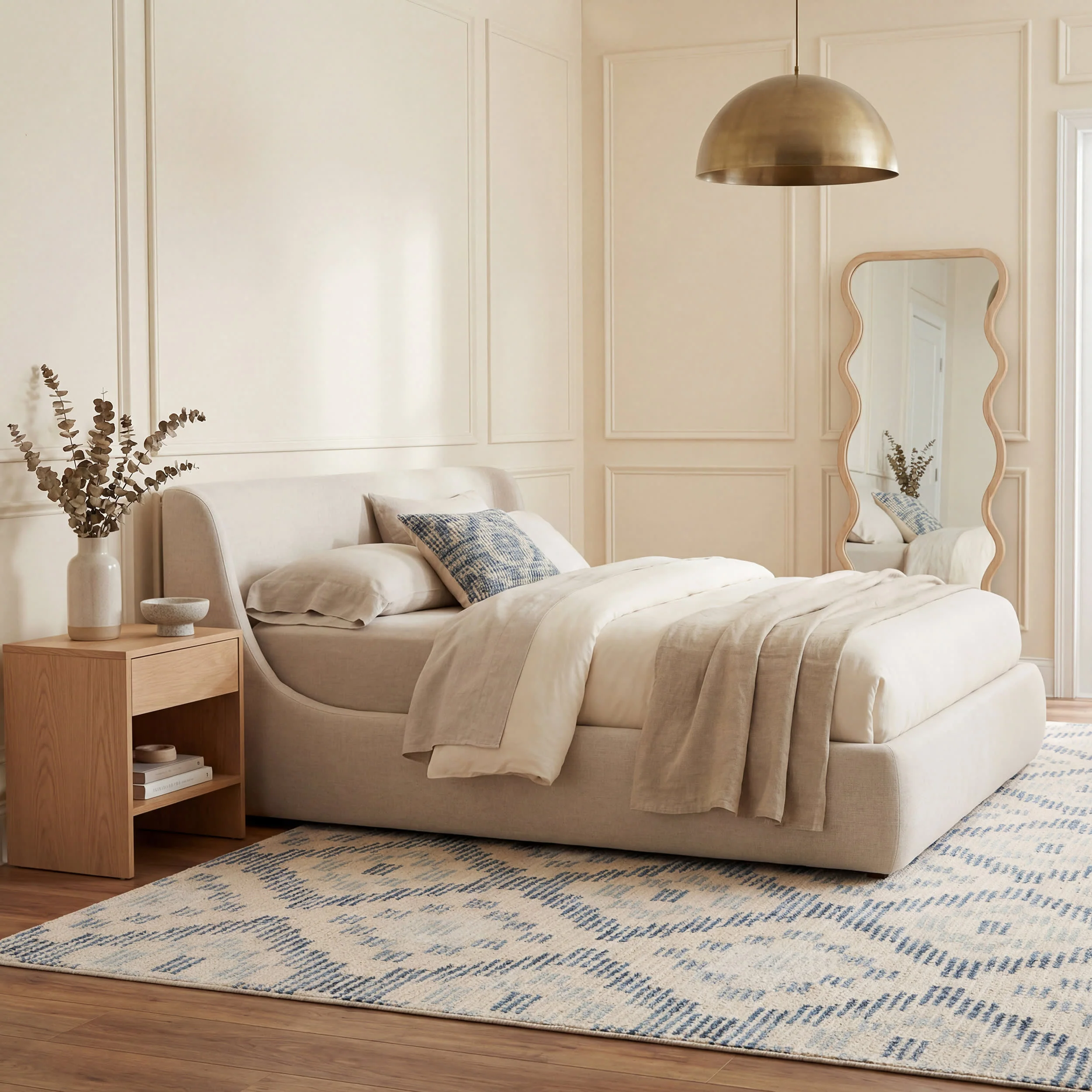 Orzalla Southwestern Diamond Washable Rug | Blue - Image 3