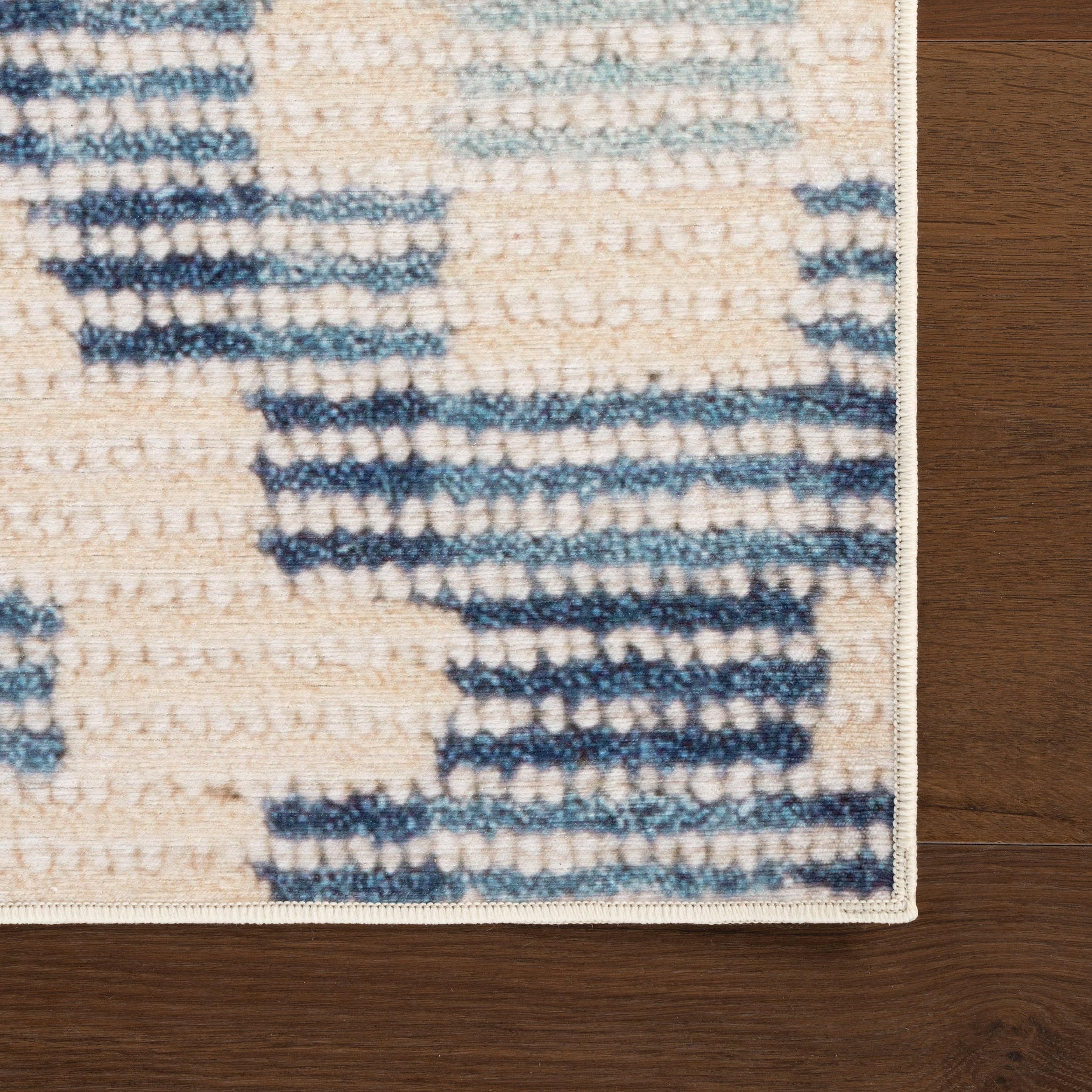 Orzalla Southwestern Diamond Washable Rug | Blue - Image 7
