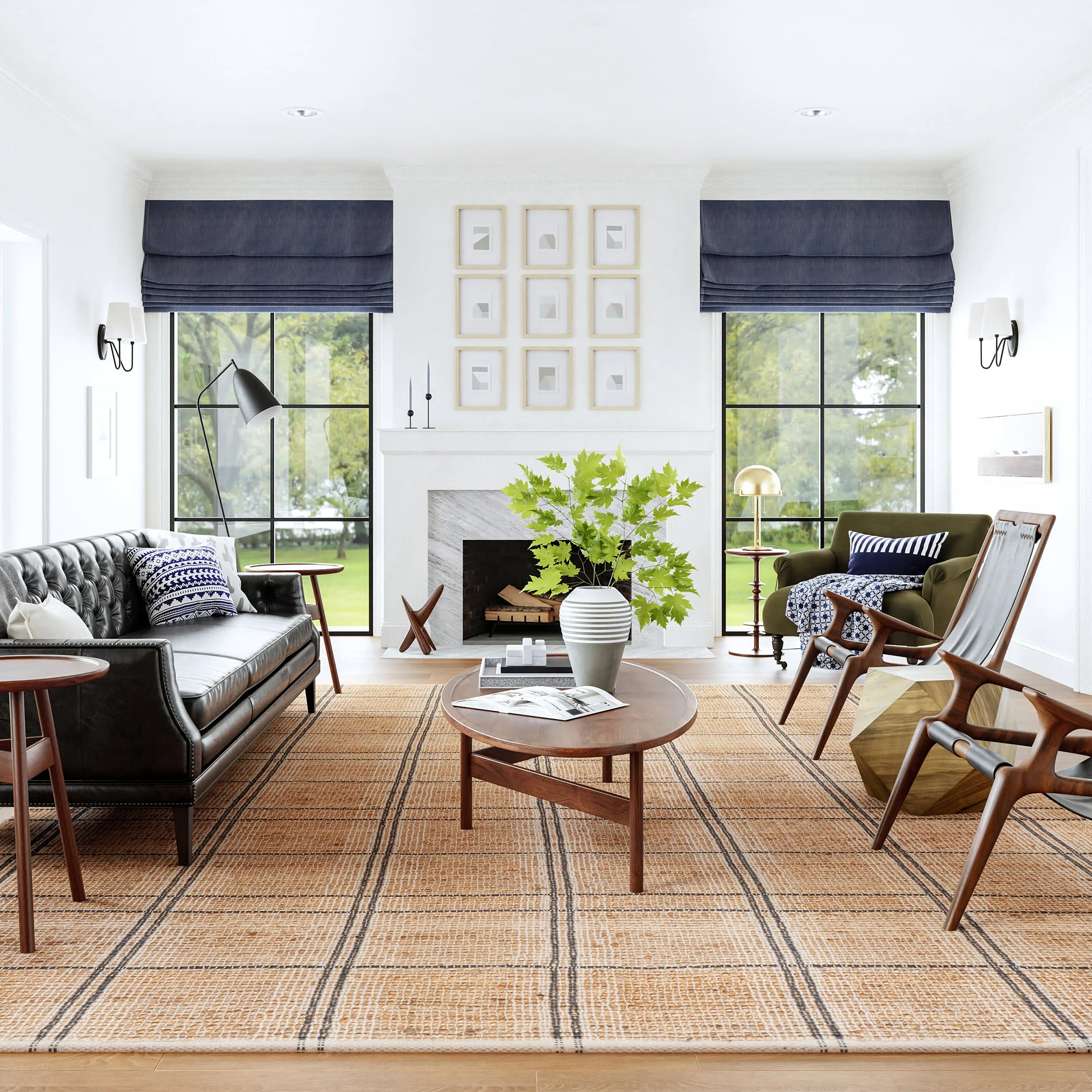 Oscar Plaid Jute Rug | Natural - Image 2
