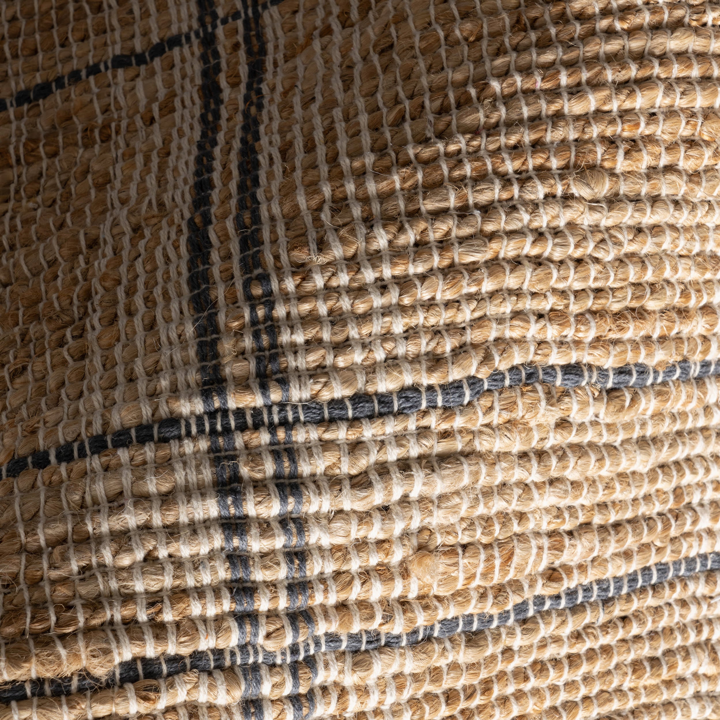 Oscar Plaid Jute Rug | Natural - Image 3