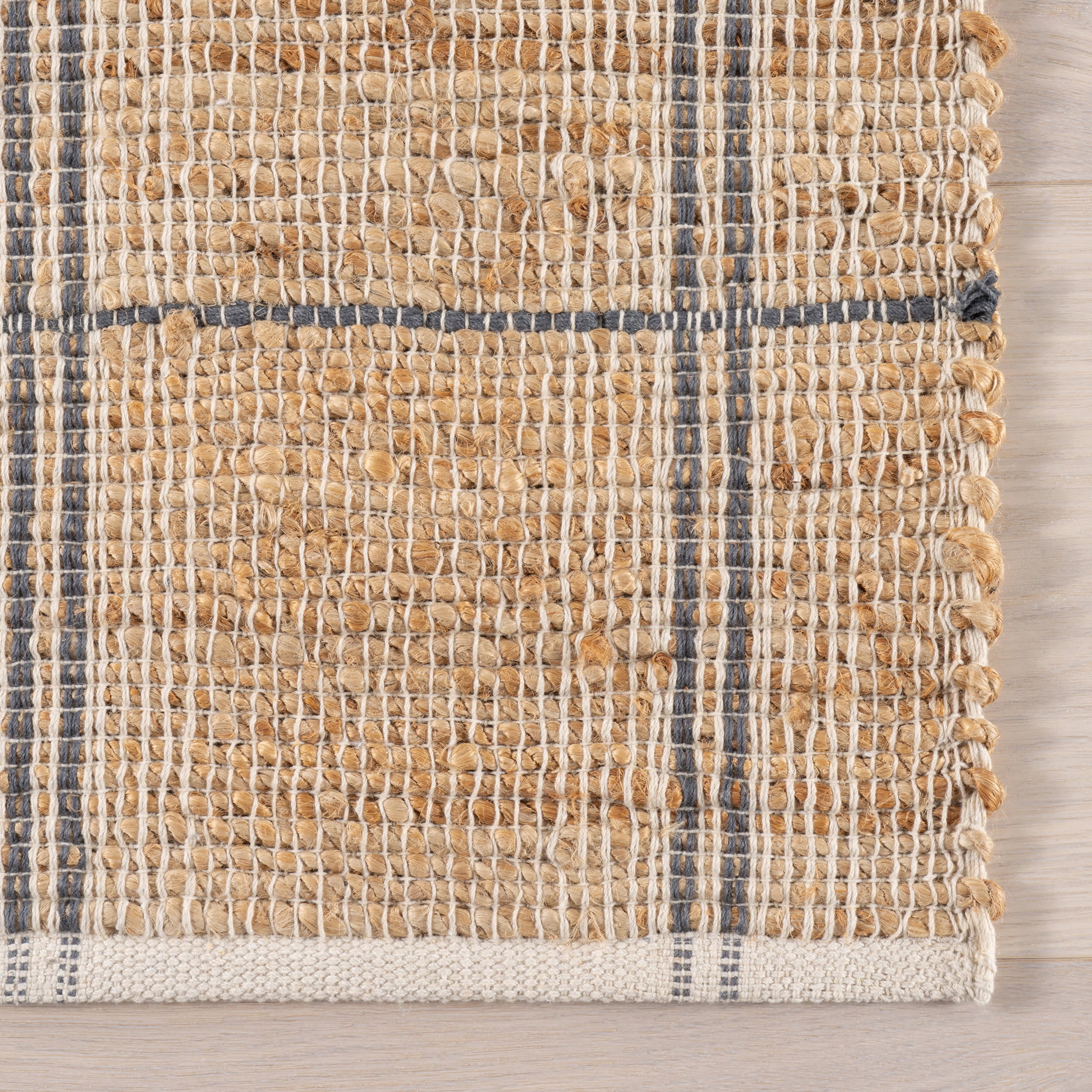 Oscar Plaid Jute Rug | Natural - Image 4