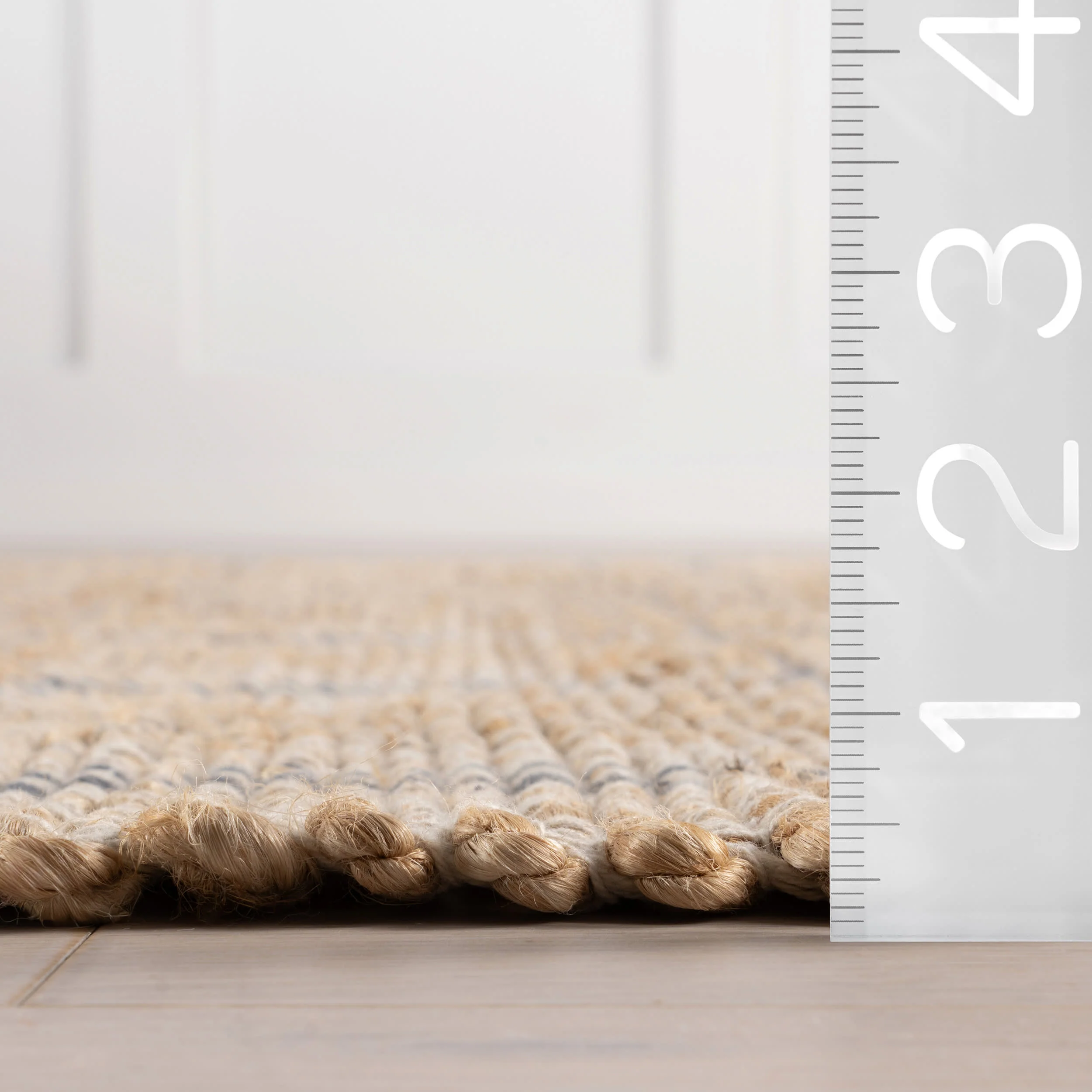 Oscar Plaid Jute Rug | Natural - Image 5