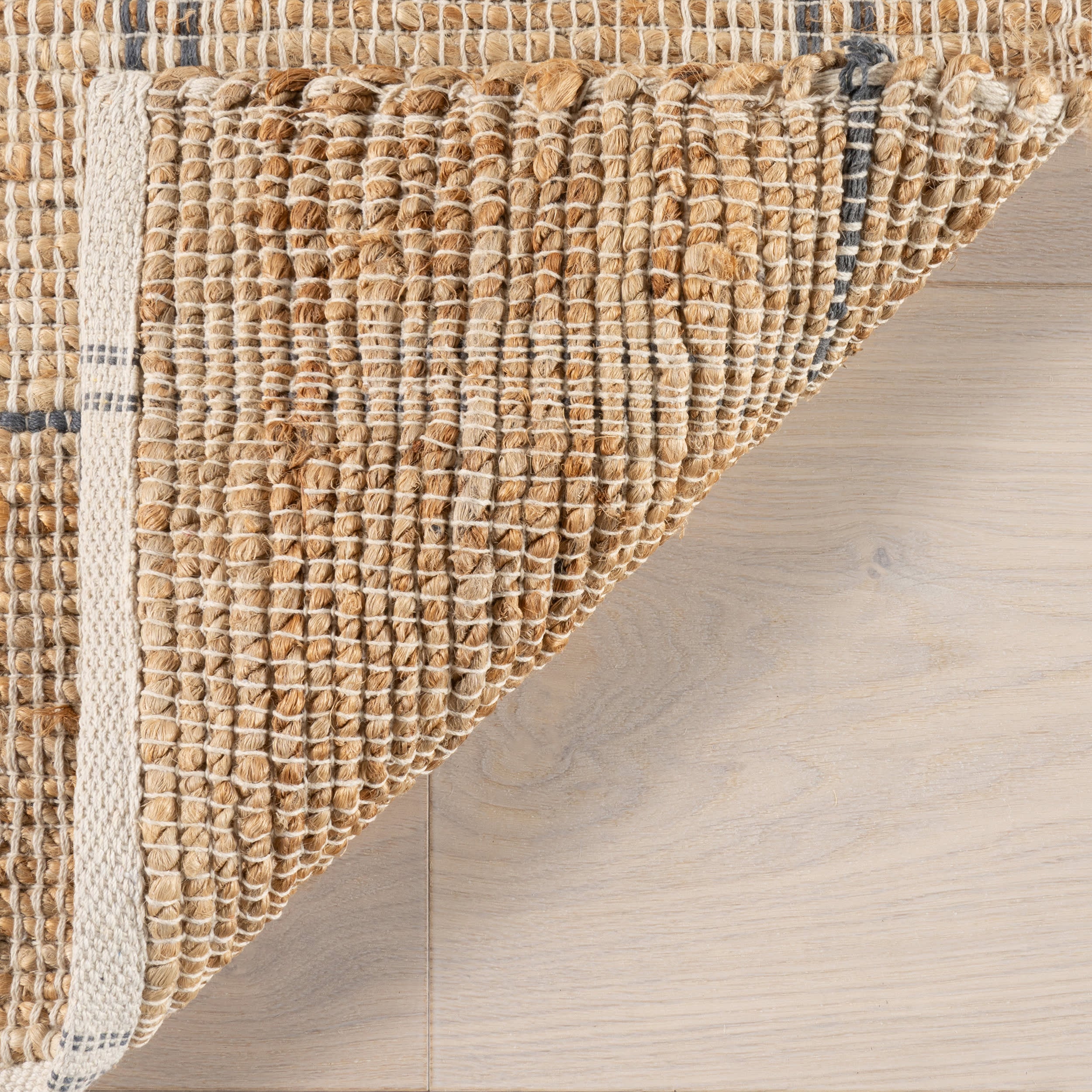Oscar Plaid Jute Rug | Natural - Image 6