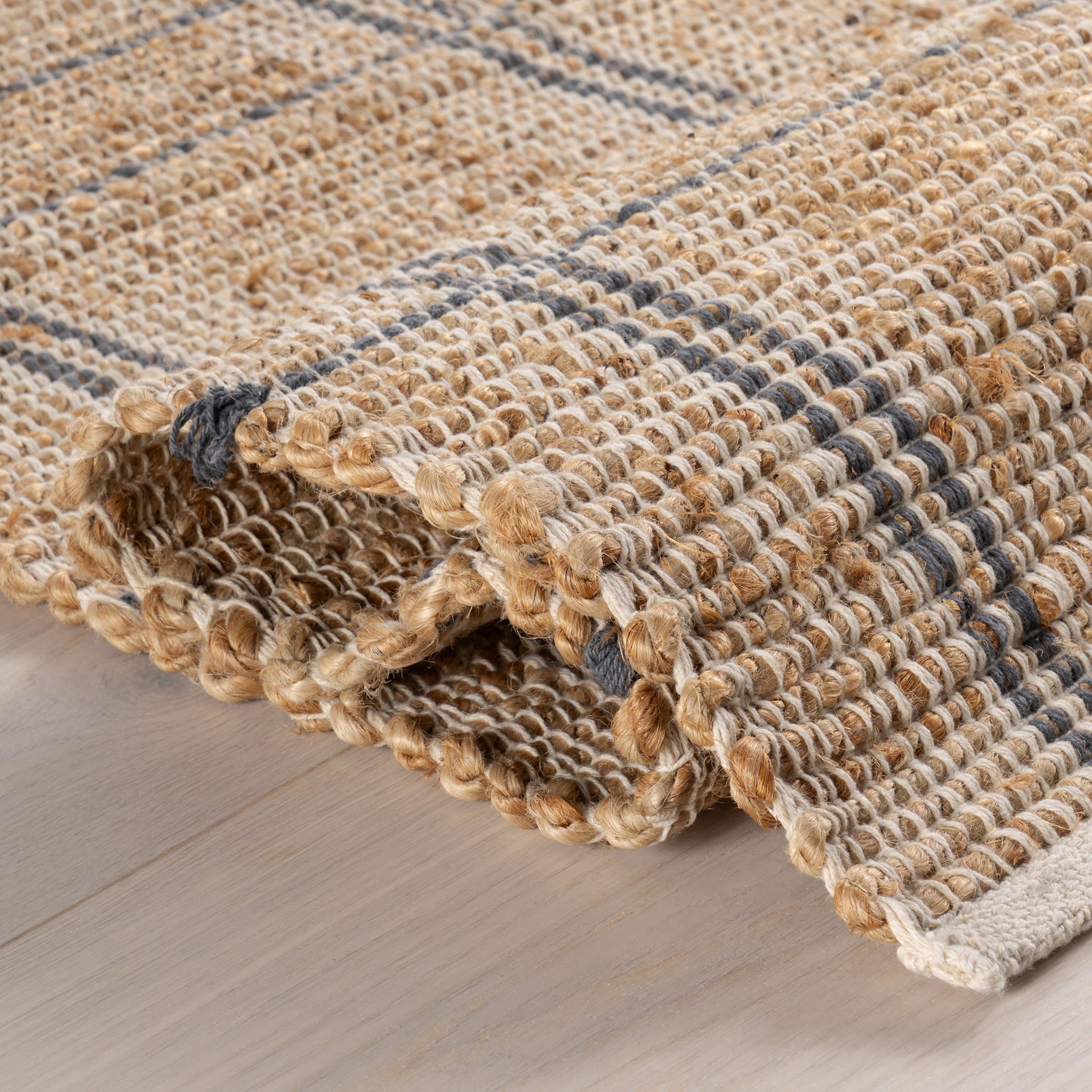 Oscar Plaid Jute Rug | Natural - Image 8