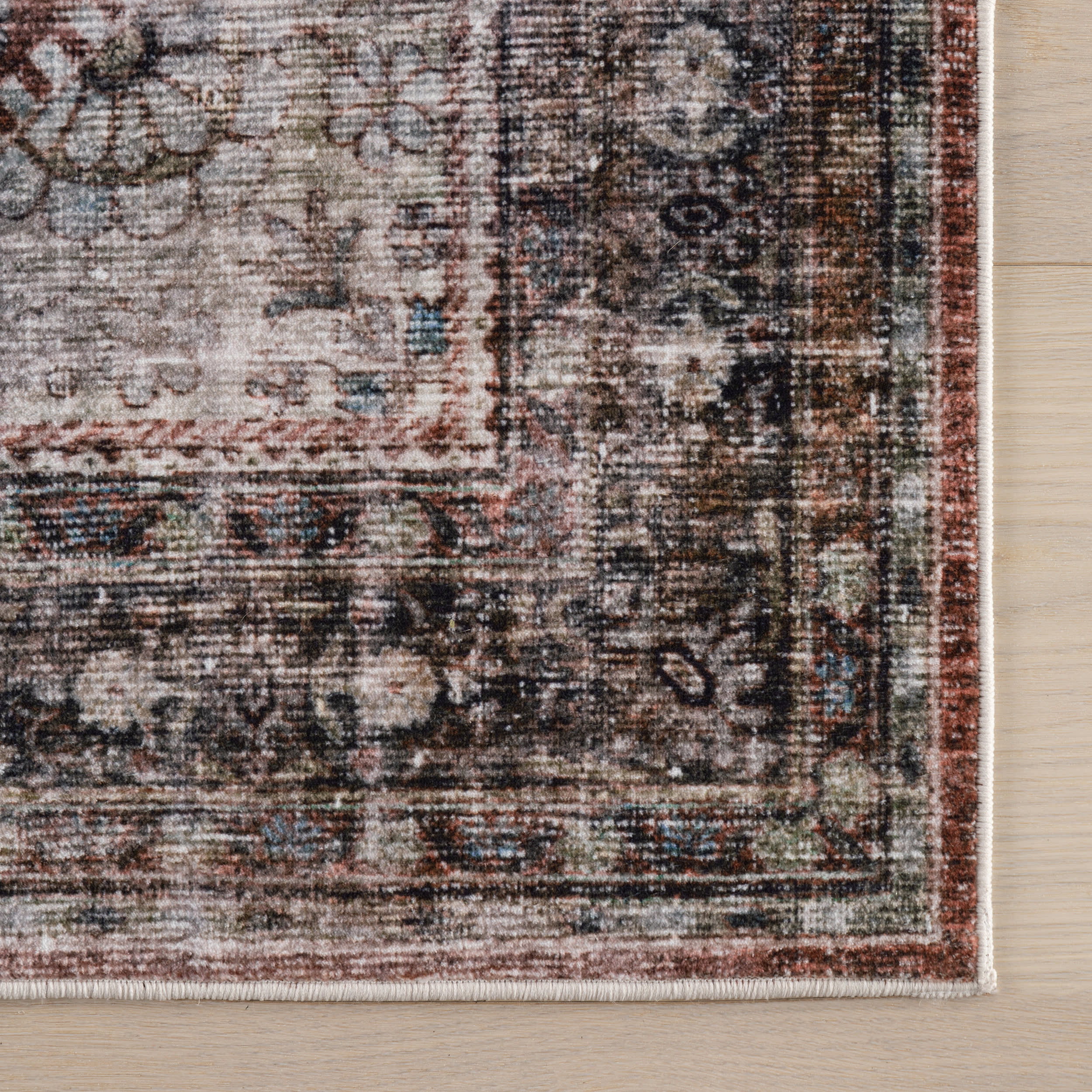 Ottilie Medallion Traditional Washable Rug | Rust - Image 4