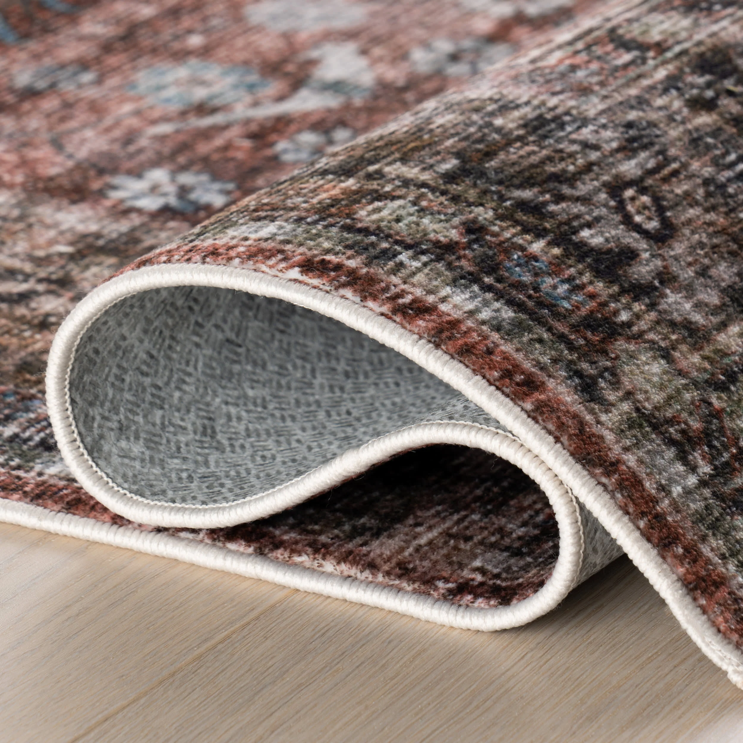 Ottilie Medallion Traditional Washable Rug | Rust - Image 7
