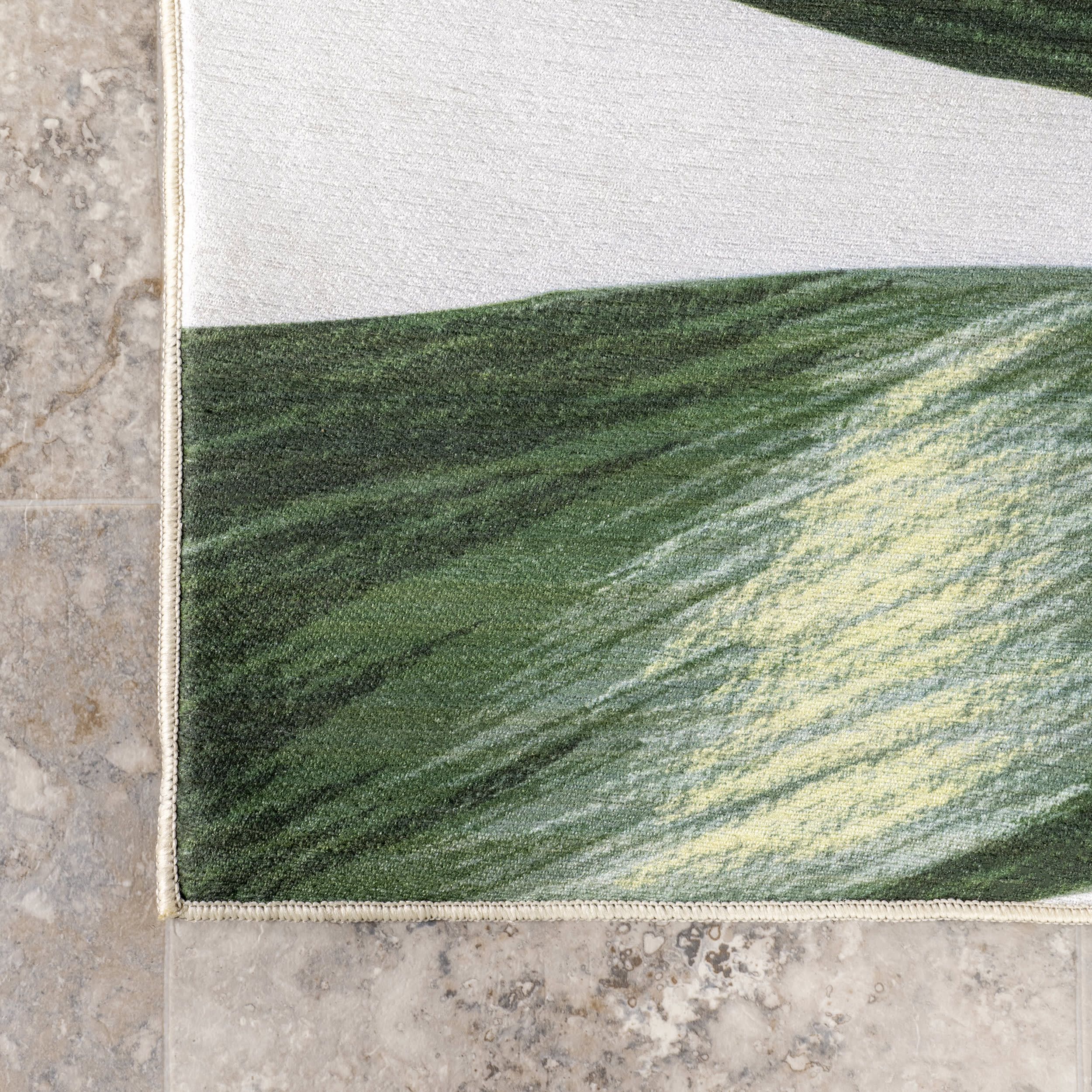 Ozzy Monstera Washable Indoor/Outdoor Rug | Green - Image 3