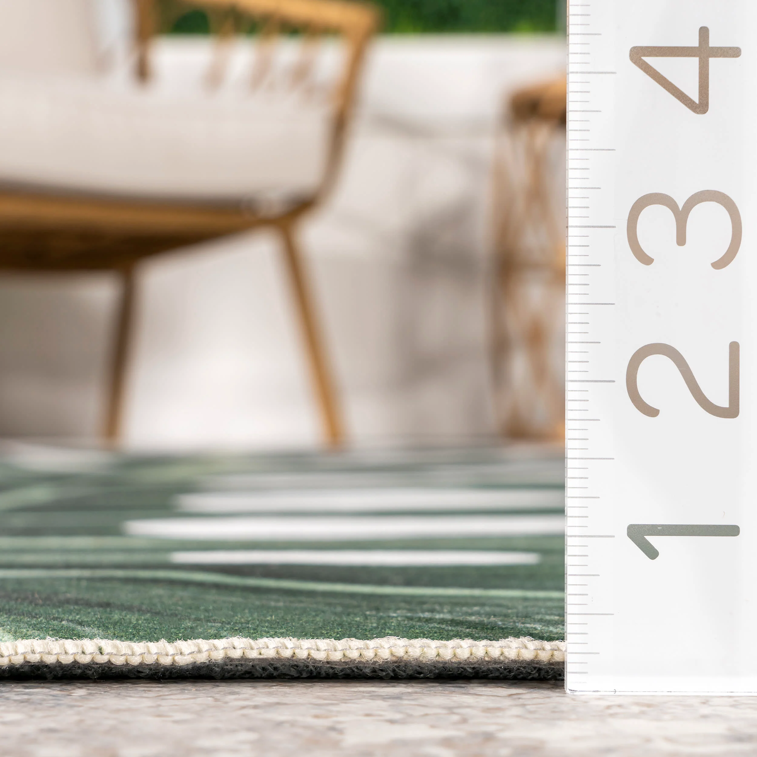 Ozzy Monstera Washable Indoor/Outdoor Rug | Green - Image 5