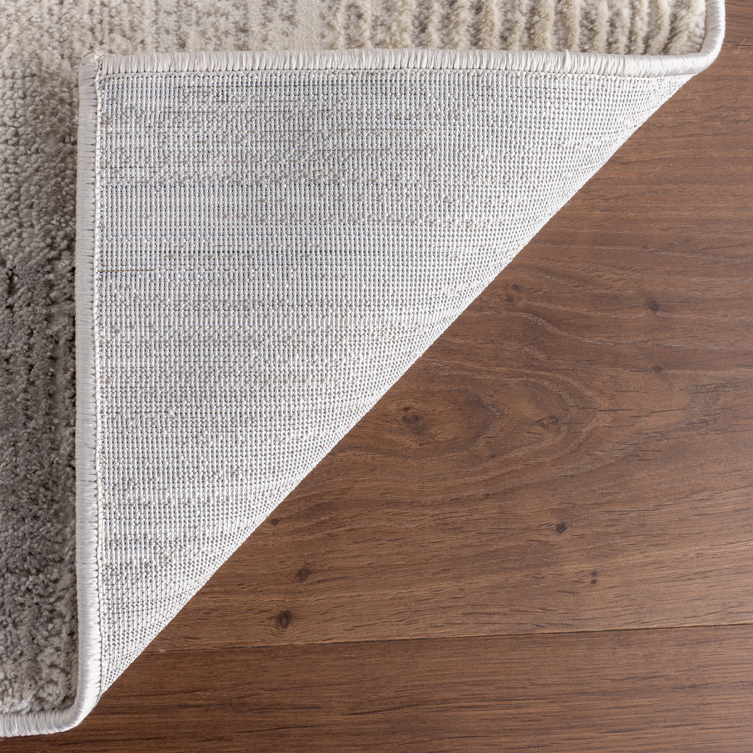 Pahad Abstract Plush Textured Washable Rug | Cream - Image 6
