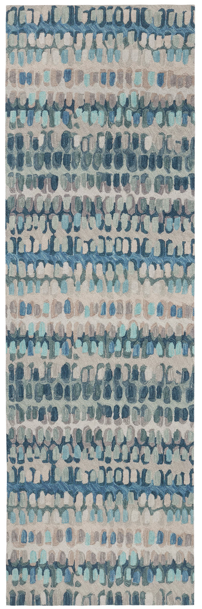 Paint Chip Hand Micro Hooked Wool Rug | Blue - Image 2
