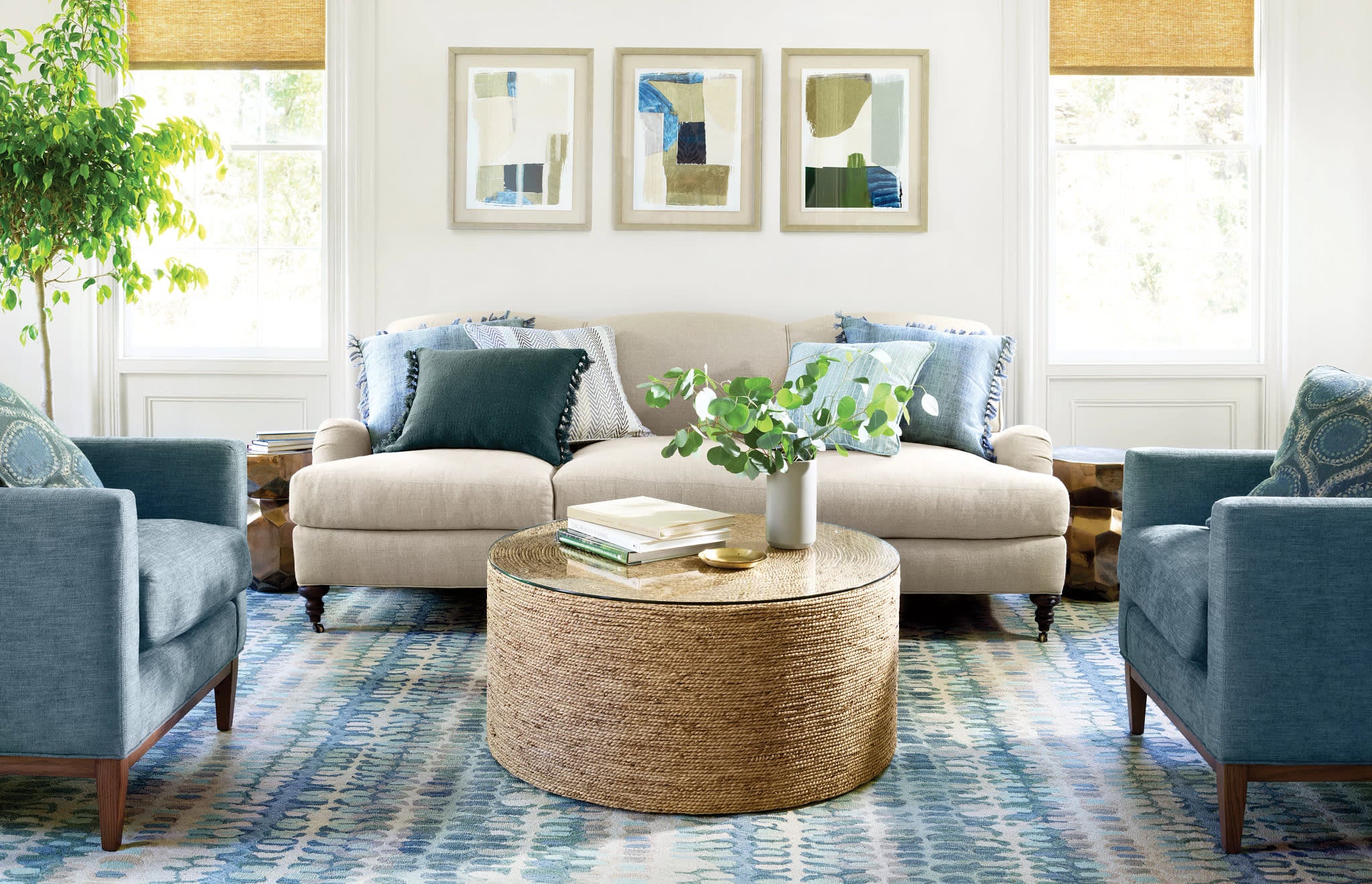Paint Chip Hand Micro Hooked Wool Custom Rug | Blue - Image 2