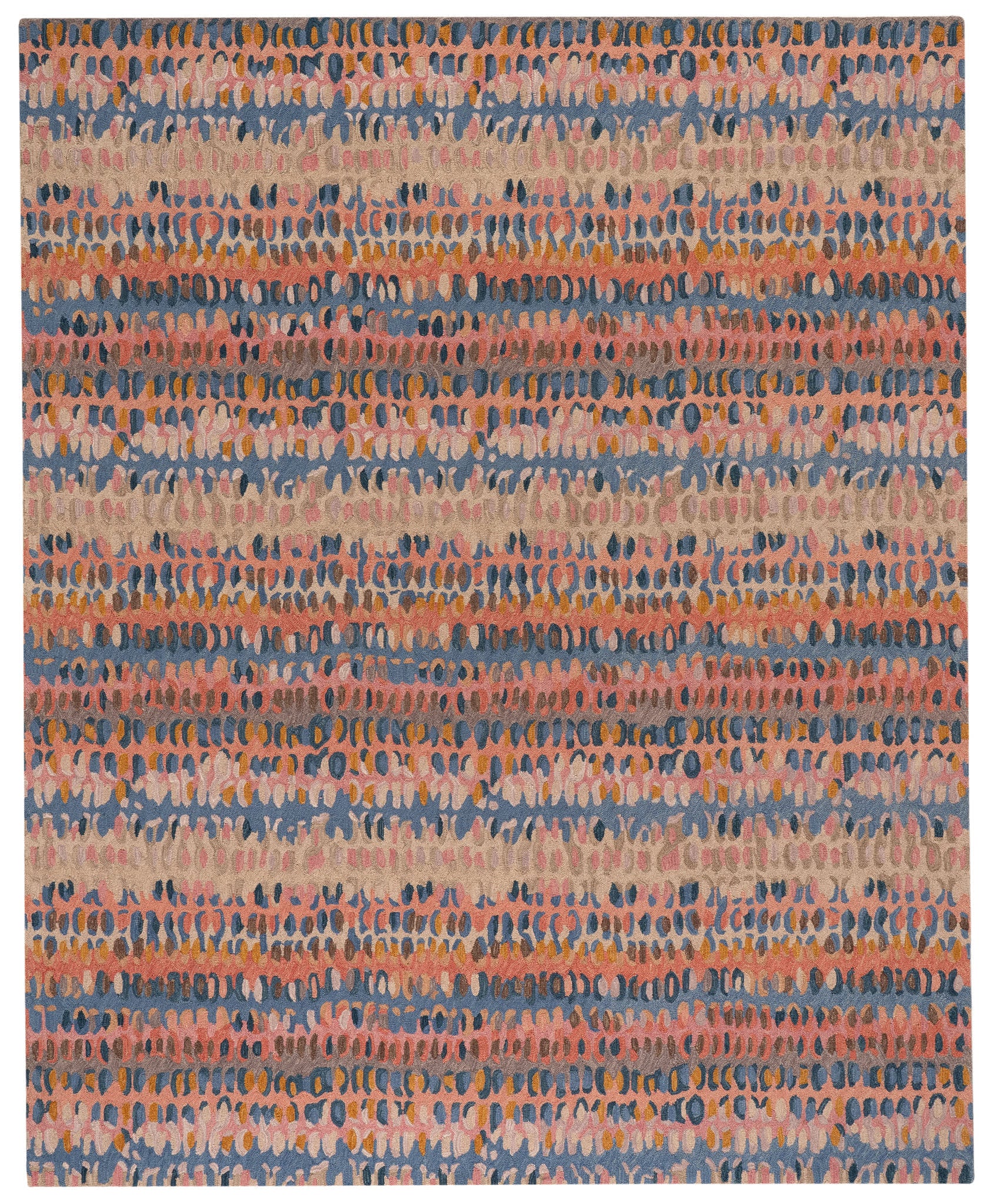 Paint Chip Hand Micro Hooked Wool Rug | Coral - Image 2