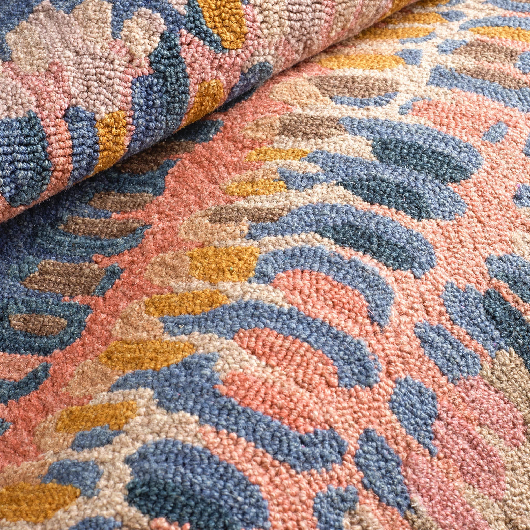 Paint Chip Hand Micro Hooked Wool Rug | Coral - Image 6