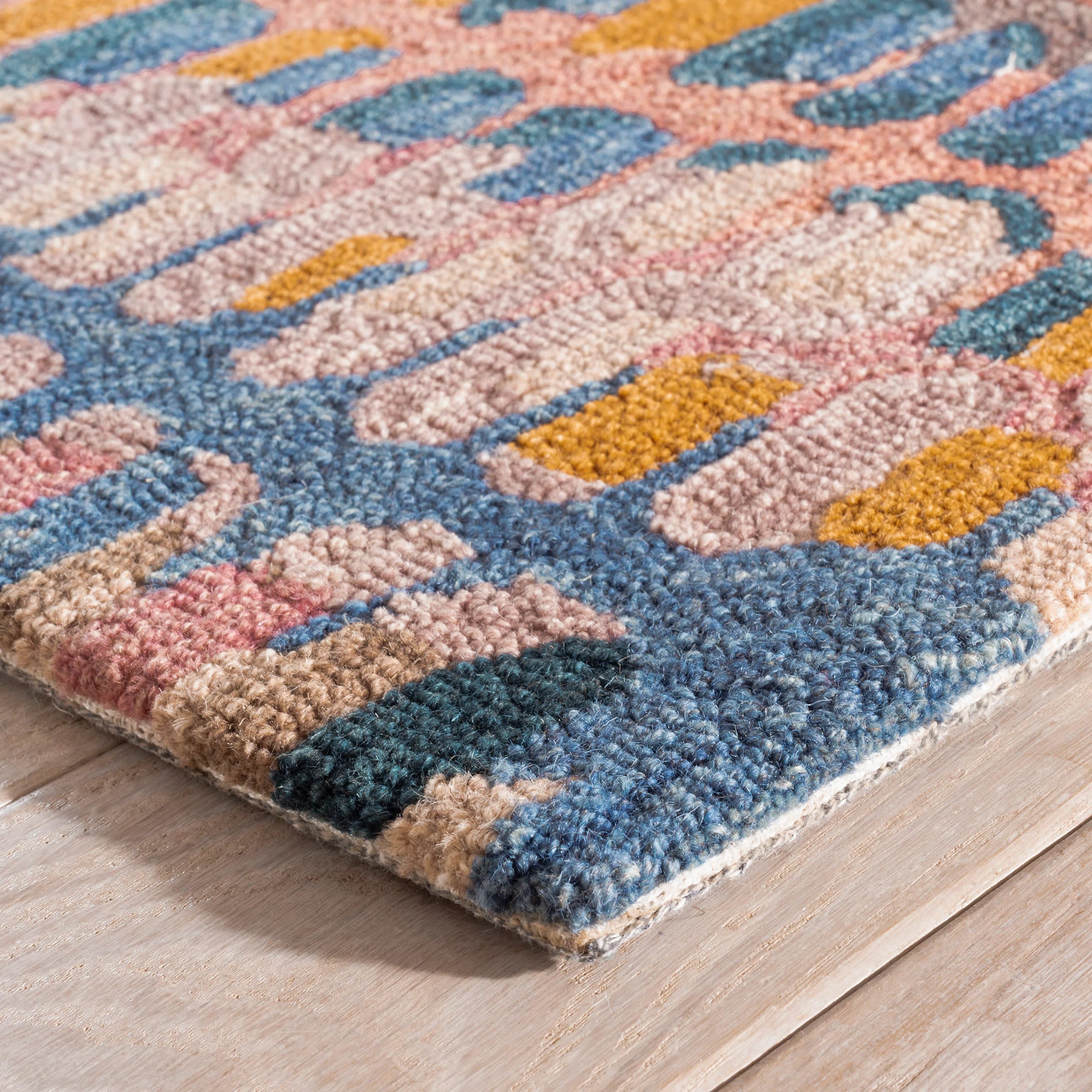 Paint Chip Hand Micro Hooked Wool Rug | Coral - Image 7