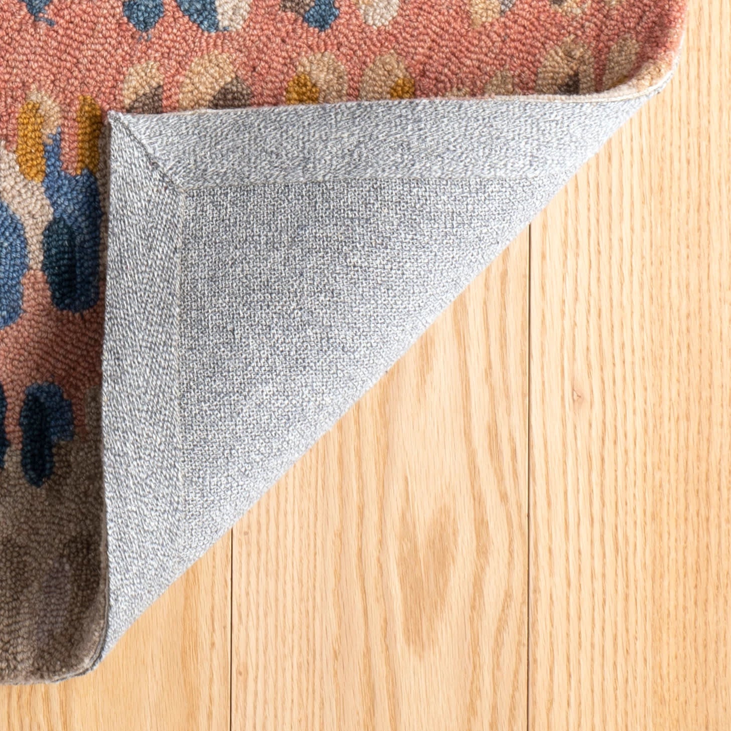 Paint Chip Hand Micro Hooked Wool Rug | Coral - Image 8