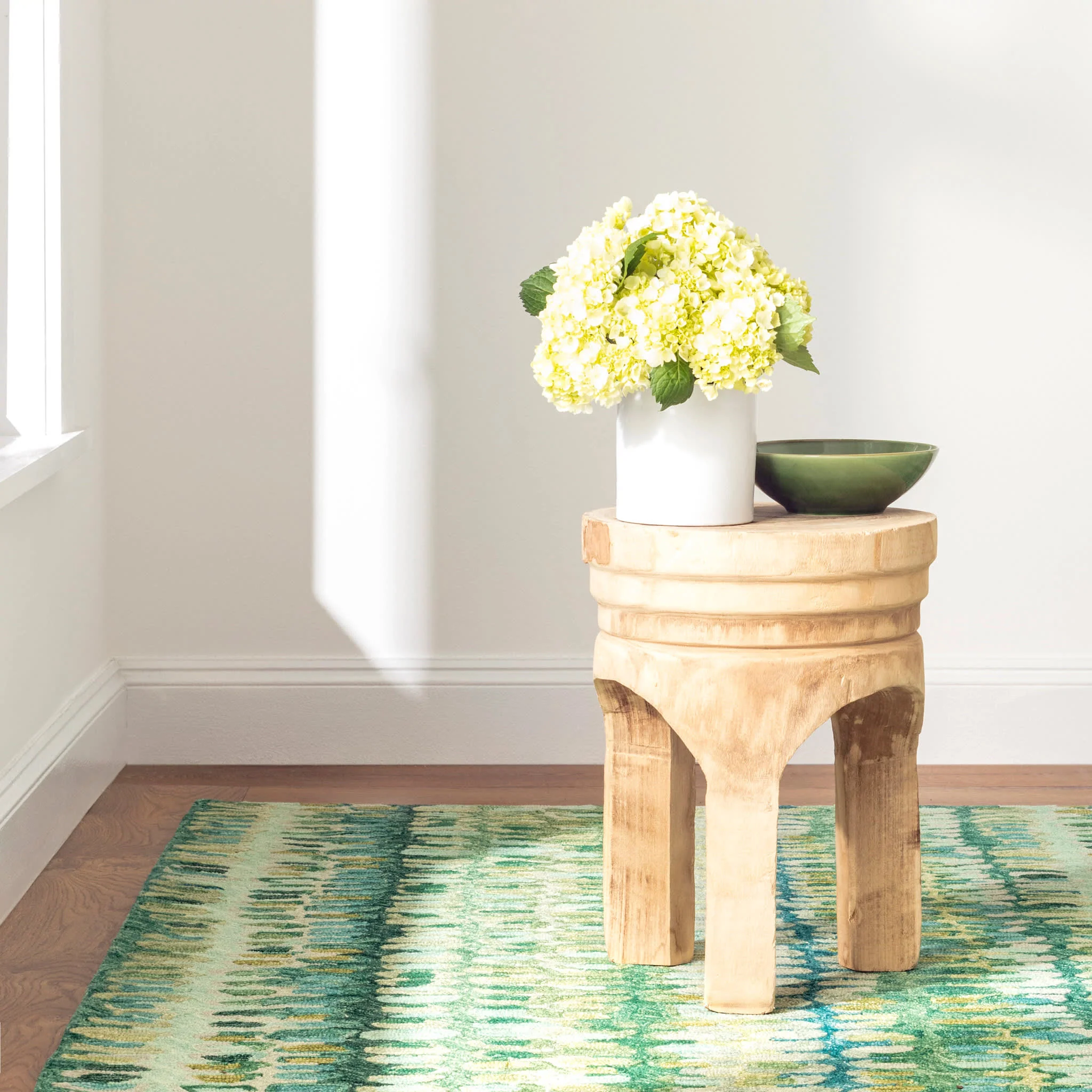 Paint Chip Hand Micro Hooked Wool Rug | Moss - Image 6