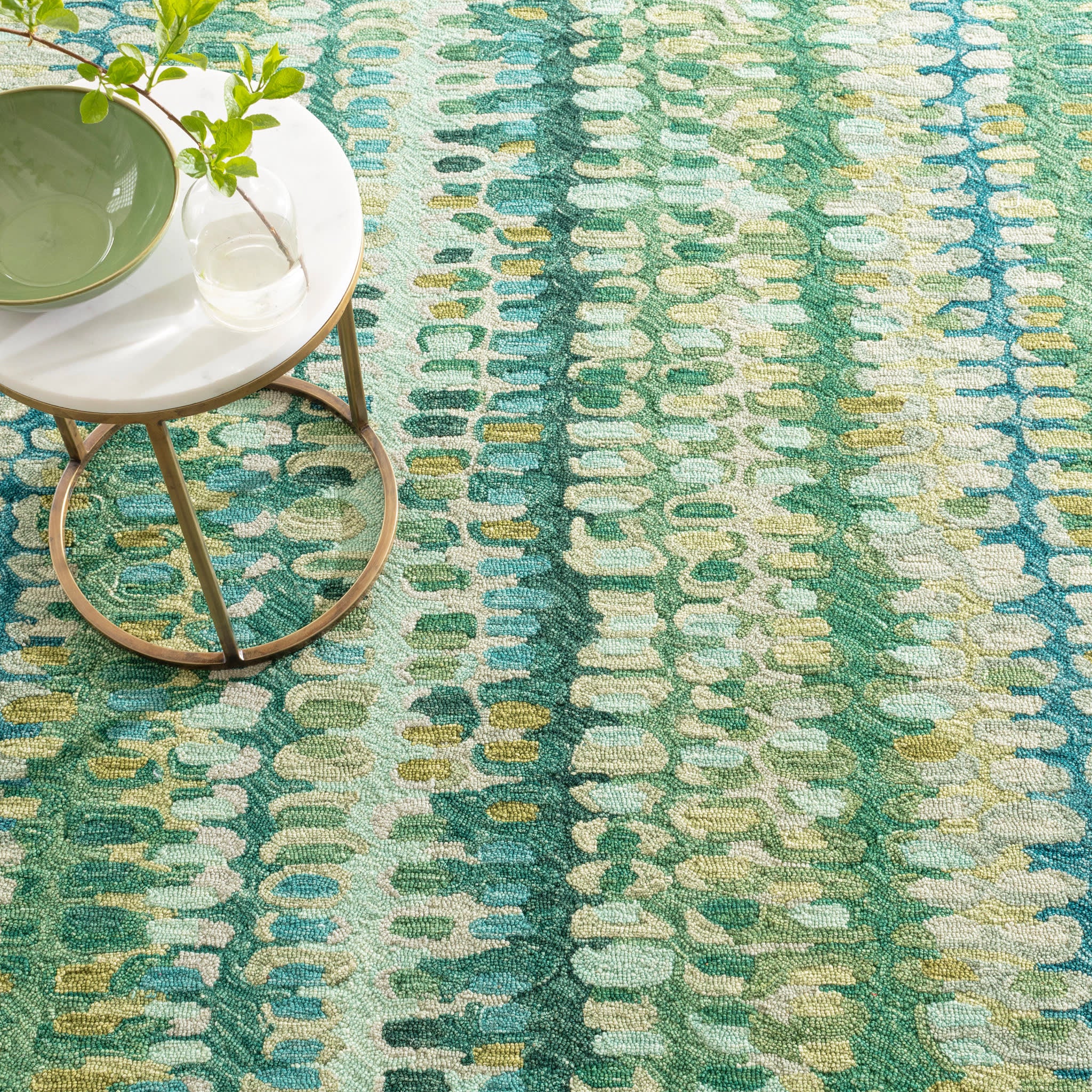 Paint Chip Hand Micro Hooked Wool Rug | Moss - Image 7